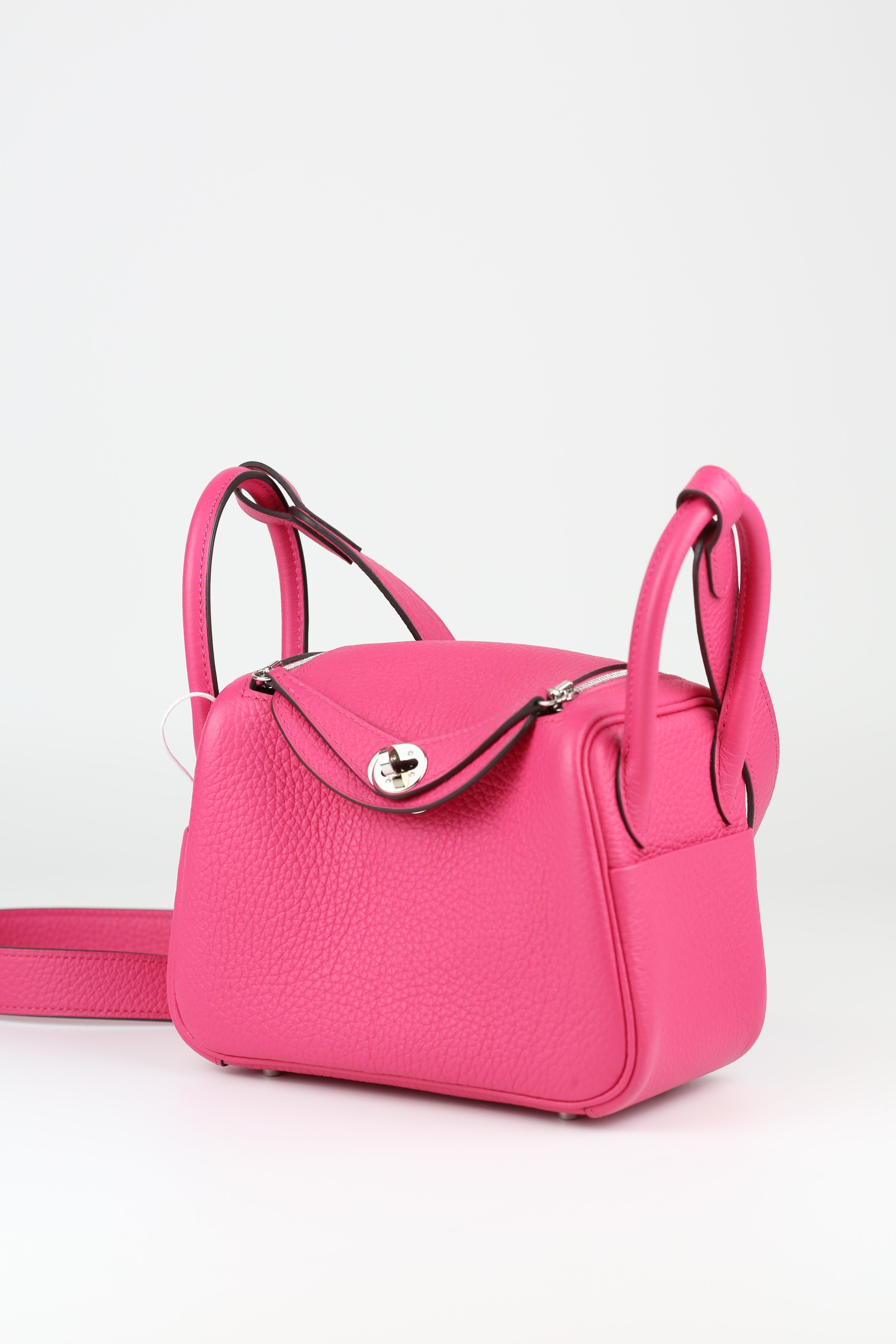 HERMÈS Rose Shocking Mini Lindy