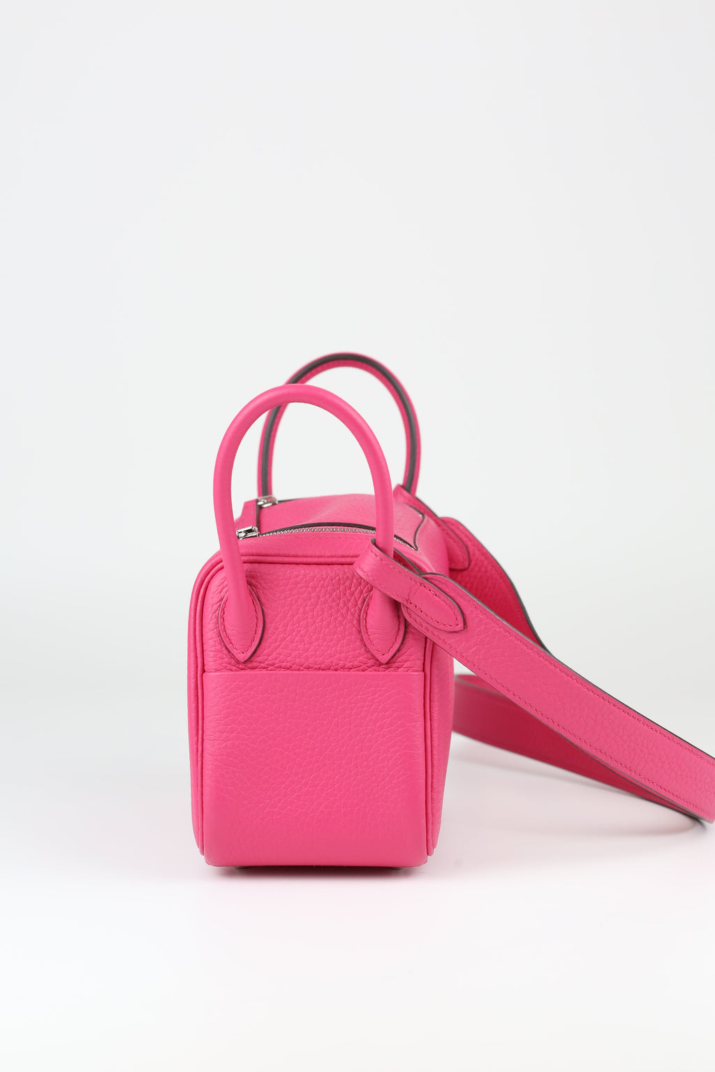 HERMÈS Rose Shocking Mini Lindy