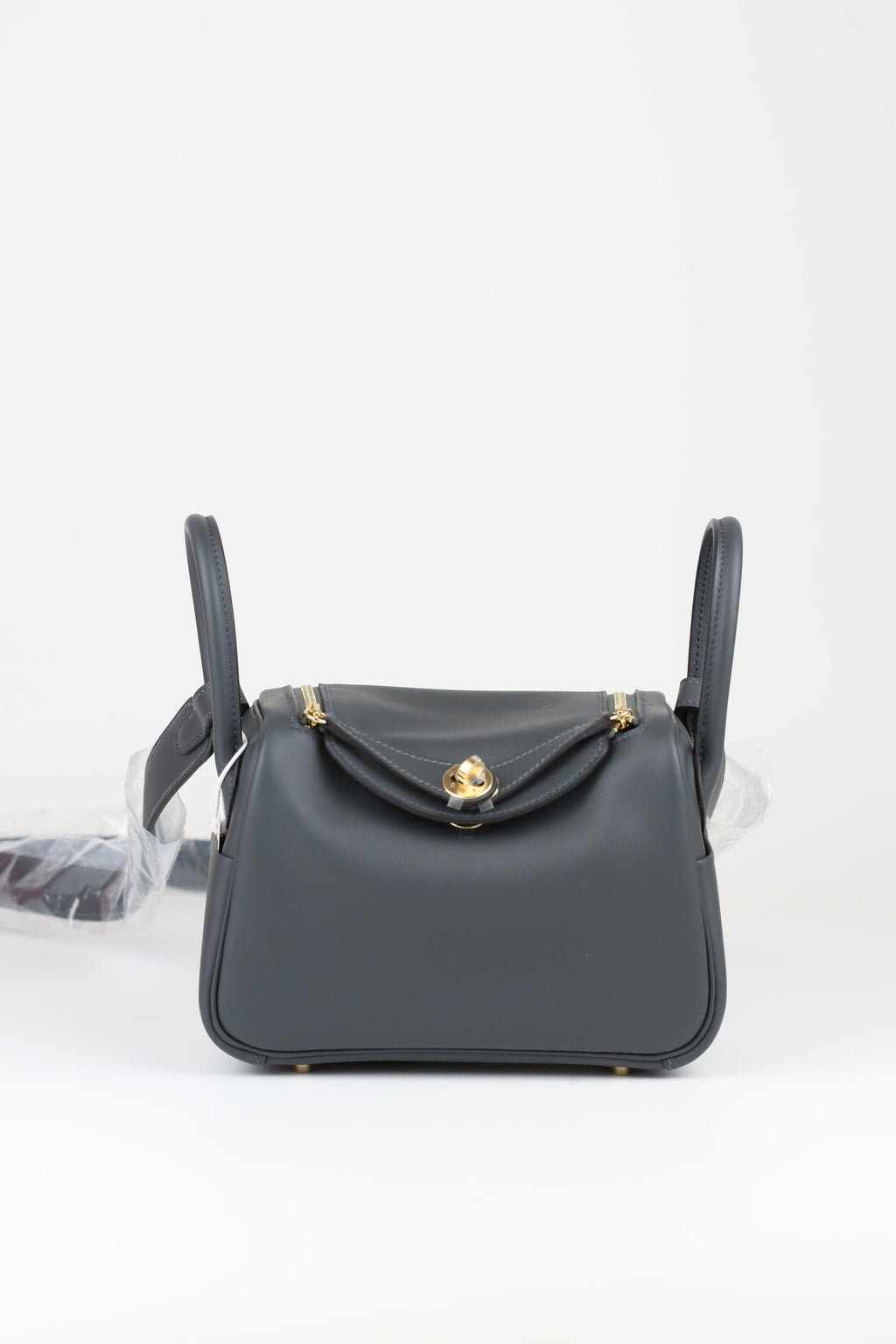 HERMÈS swift Mini Lindy Gris Misty + Noir