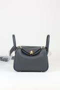 HERMÈS swift Mini Lindy Gris Misty + Noir