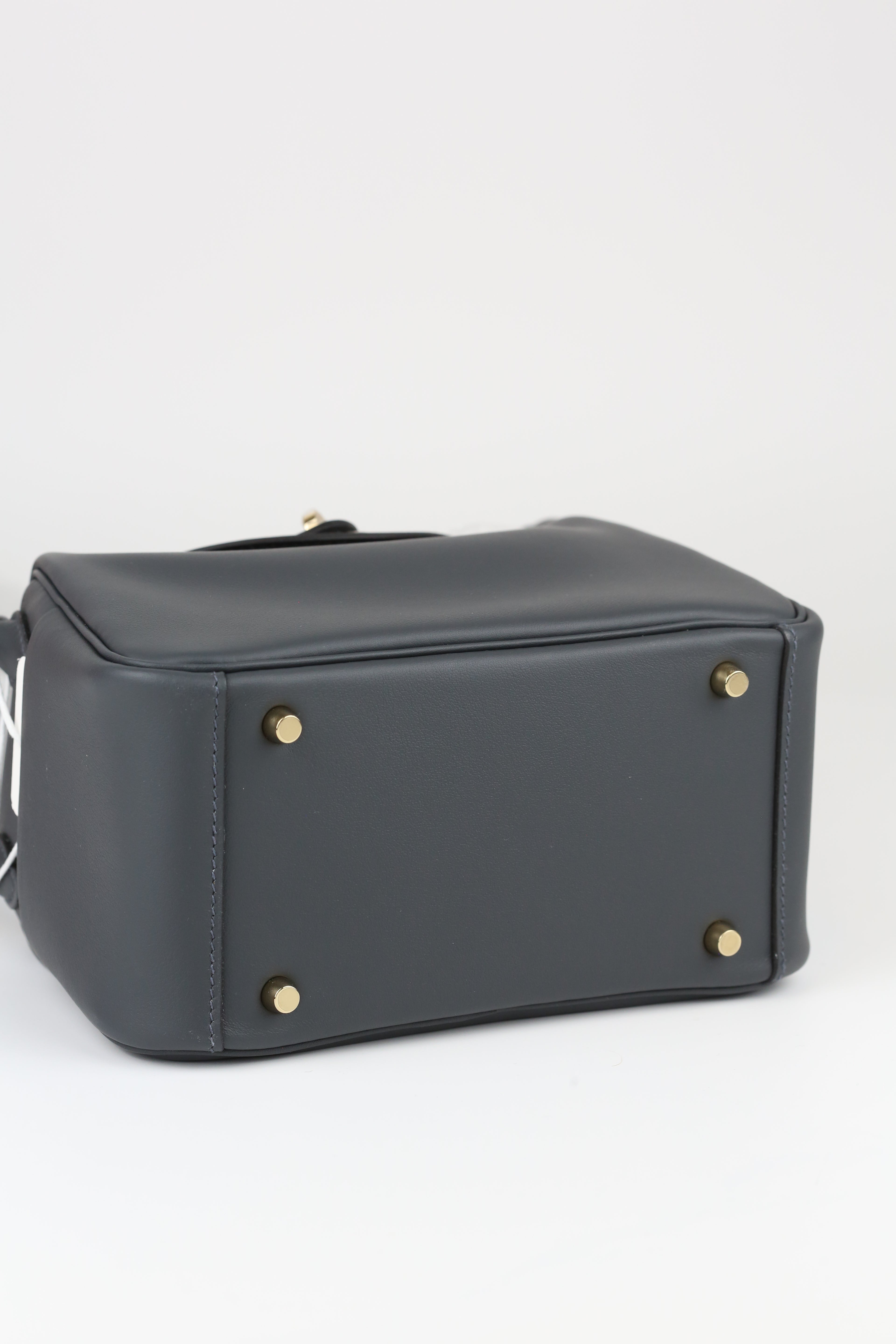 HERMÈS swift Mini Lindy Gris Misty + Noir