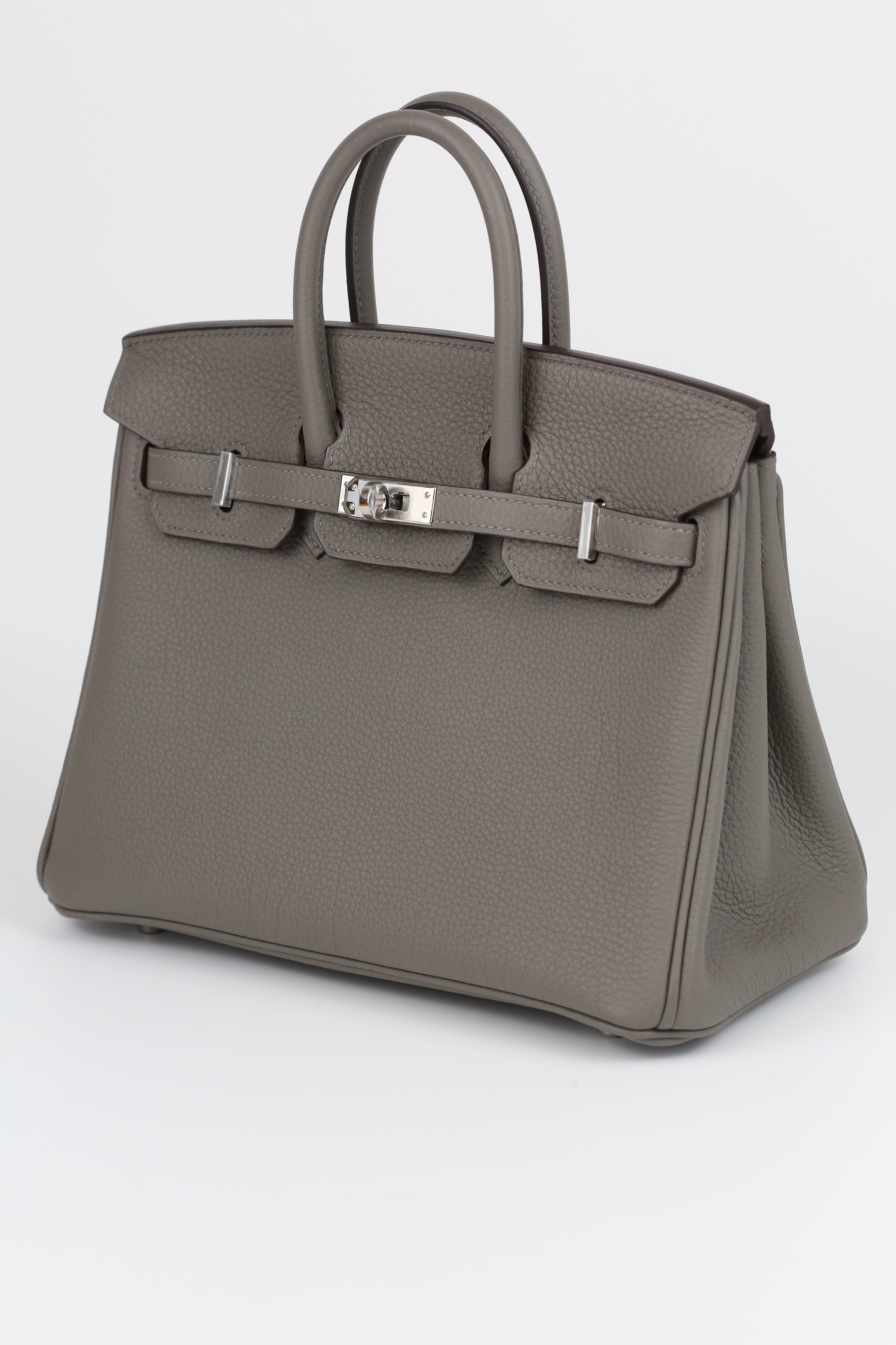 HERMÈS Birkin 25 Gris Meyer Silver