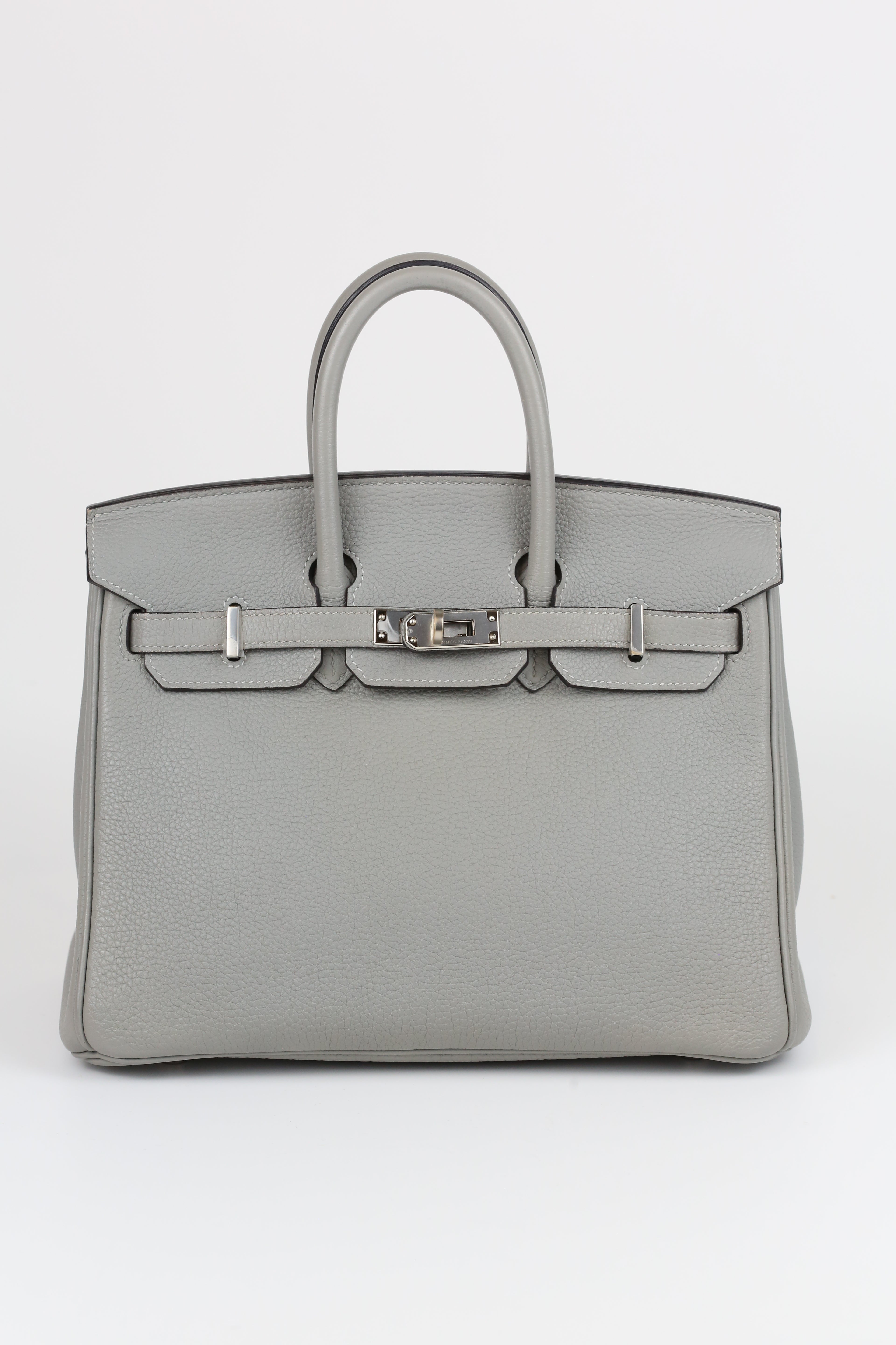 HERMÈS Birkin 25 Gris Mouette Silver togo