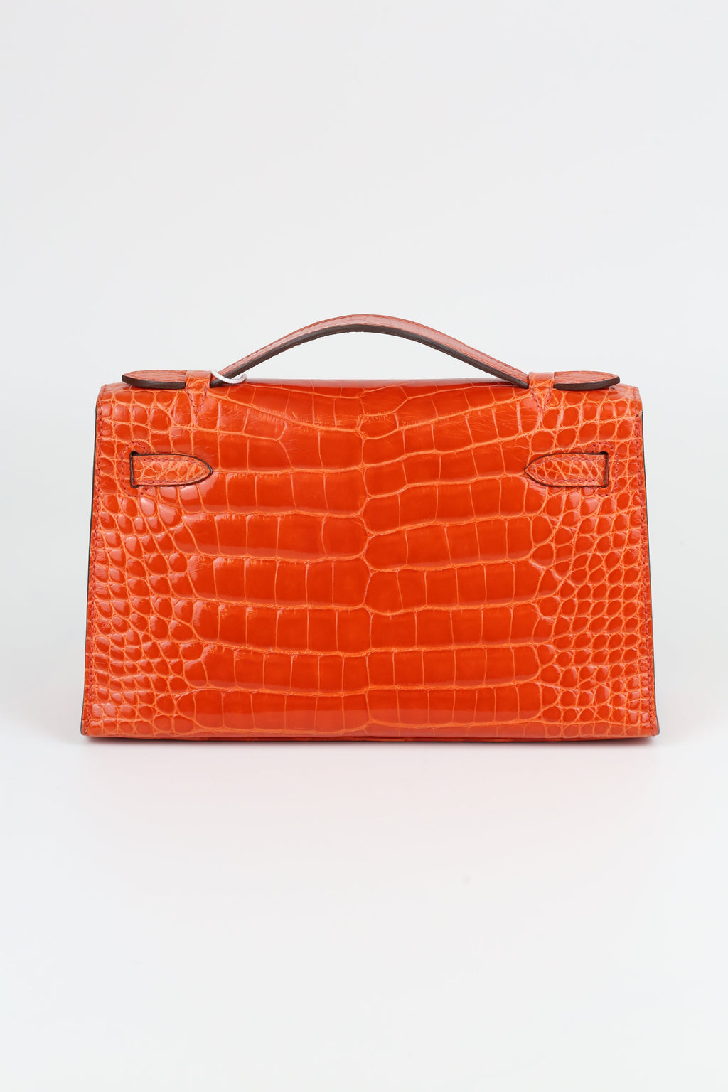 HERMÈS Kelly Pouch Alligator Orange Gold