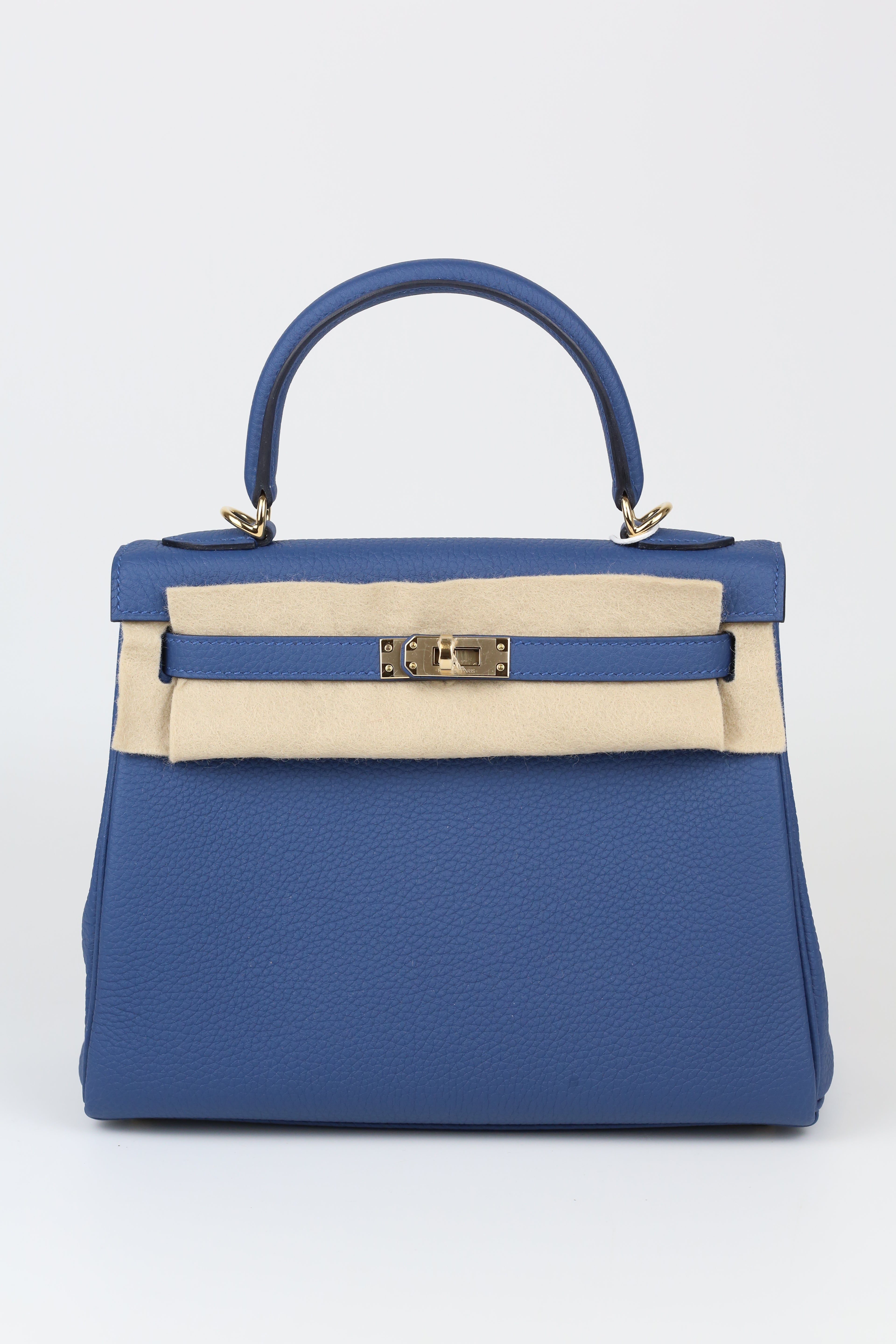 HERMÈS Kelly 25 Blue  Silver