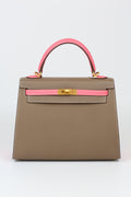 HERMÈS Kelly 25 Etoupe Rose Lipstick Gold