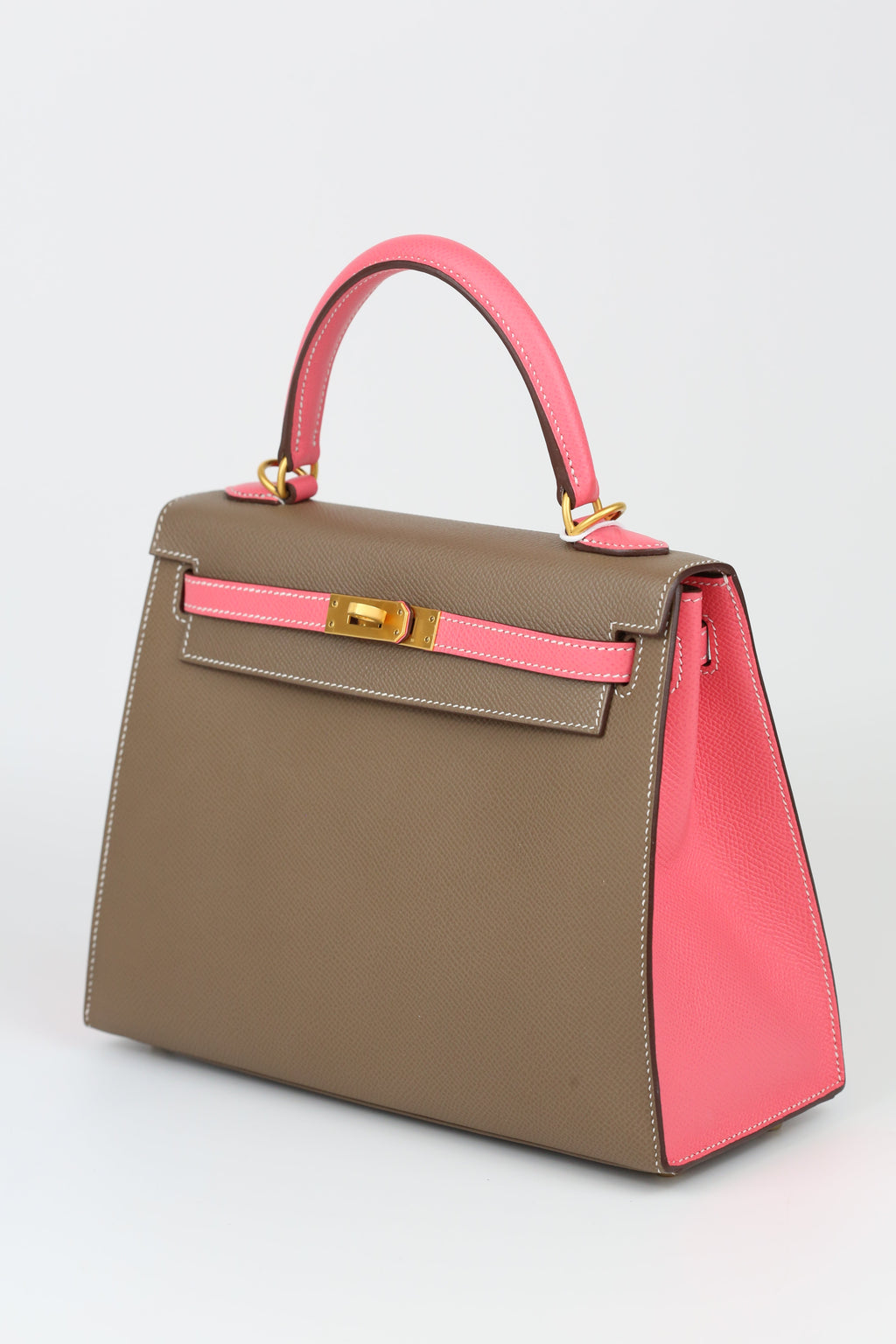 HERMÈS Kelly 25 Etoupe Rose Lipstick Gold