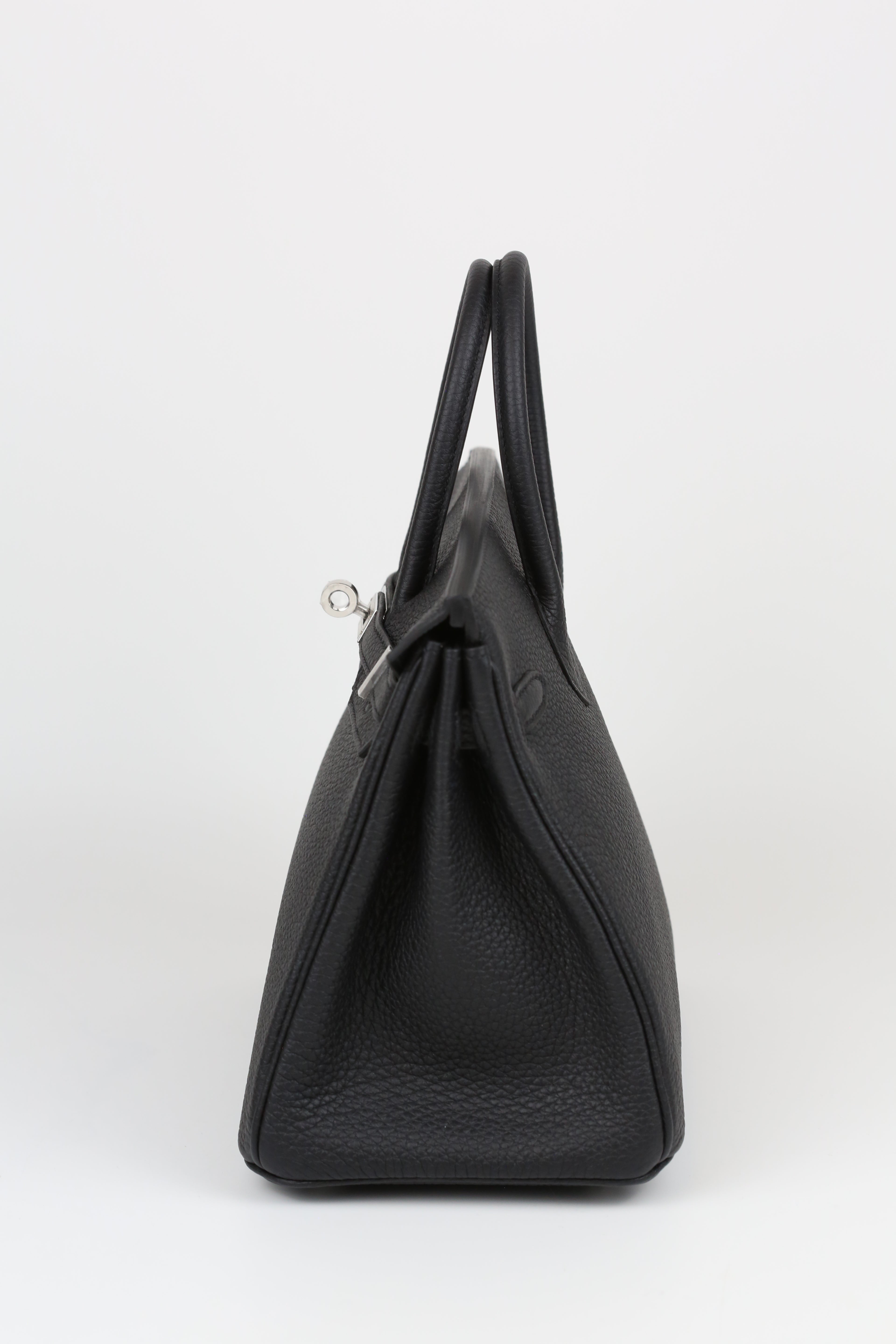 HERMÈS Birkin 25 Noir Silver