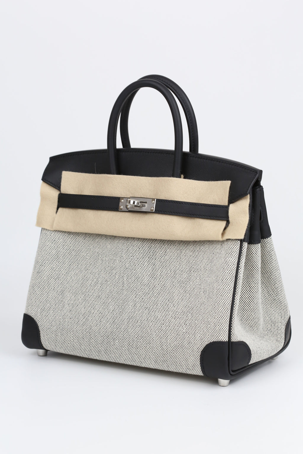 HERMÈS Birkin 25 Noir Ecru