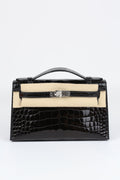 HERMÈS Kelly Pochette Black Silver