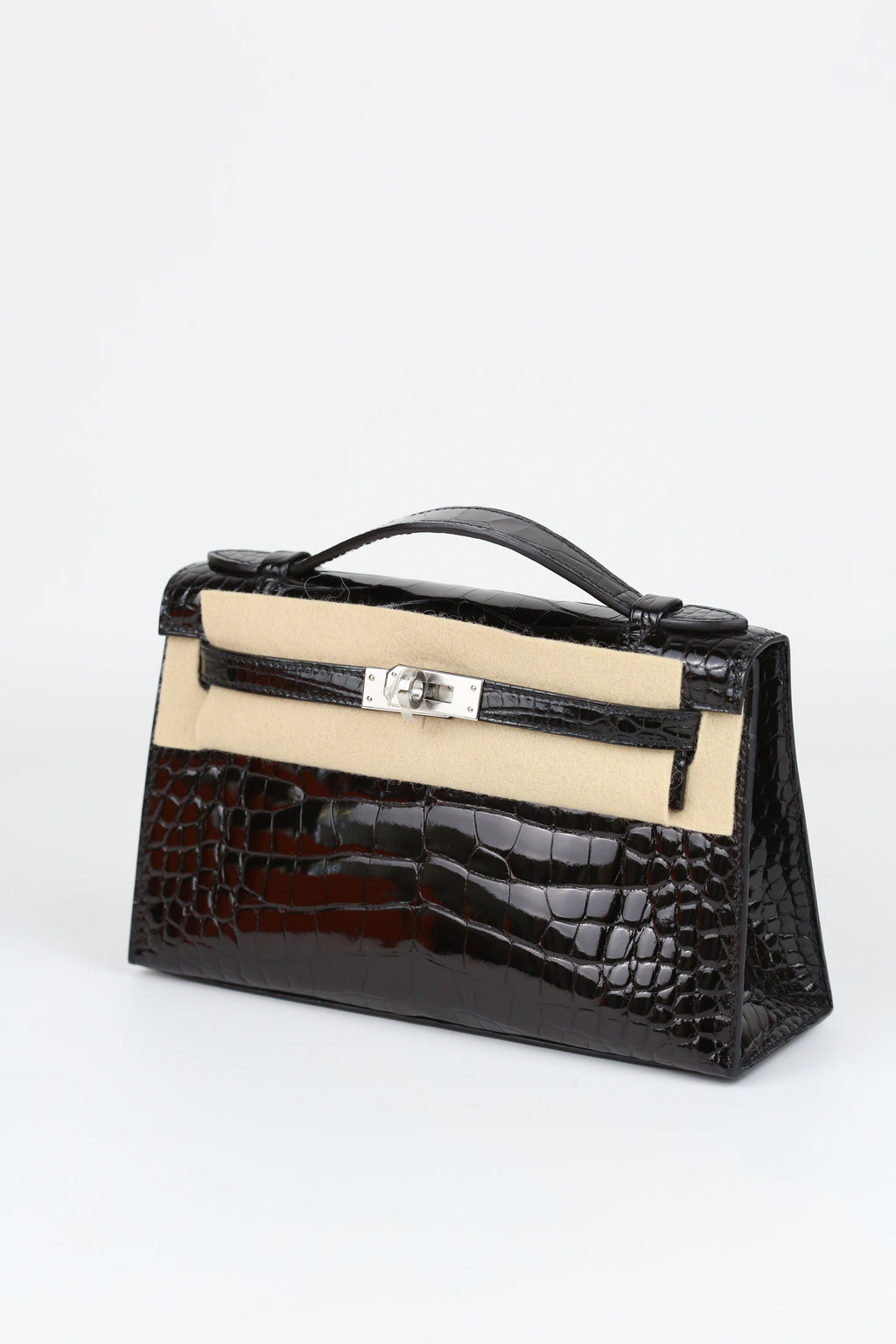 HERMÈS Kelly Pochette Black Silver