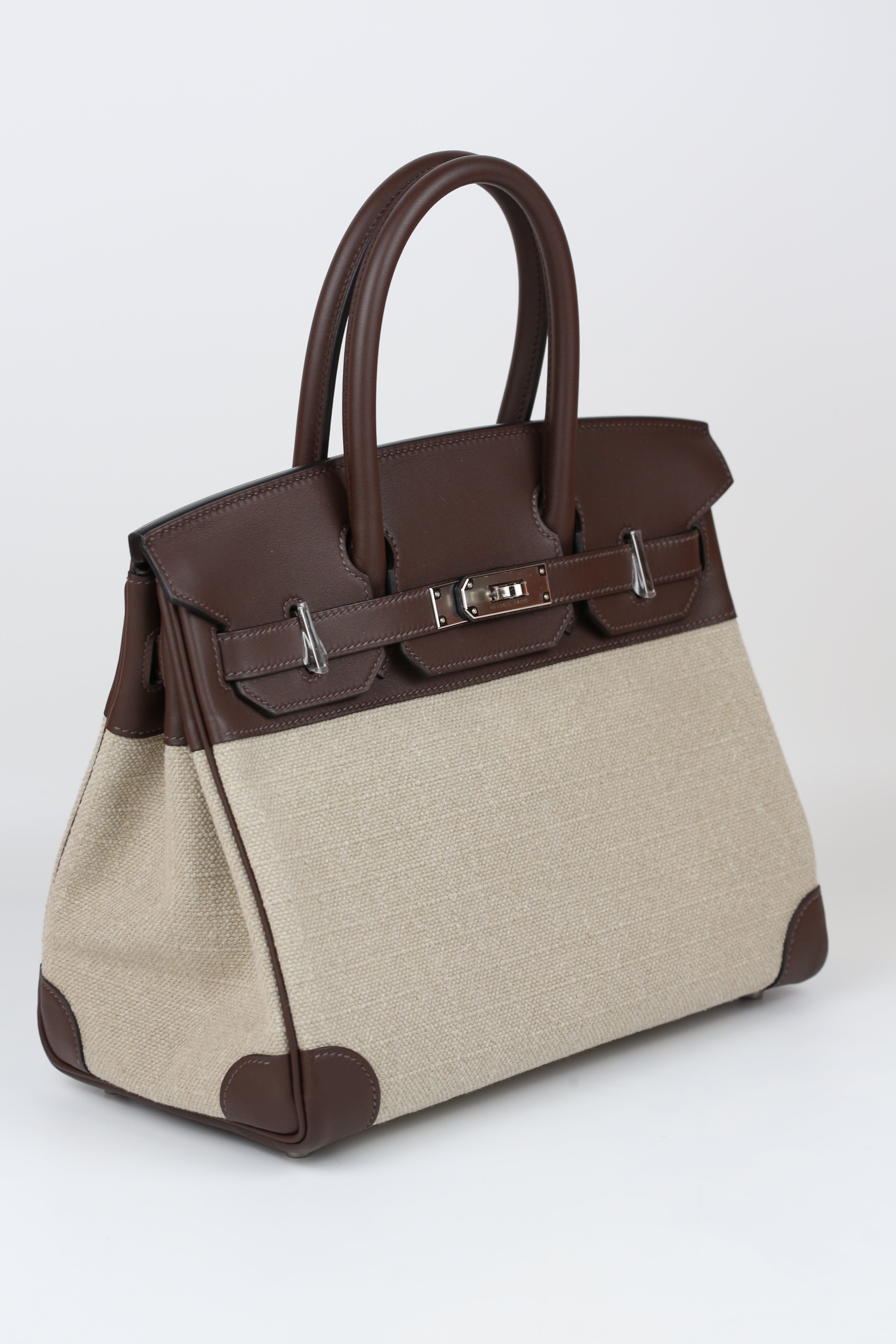 HERMÈS Birkin 30 Moka silver