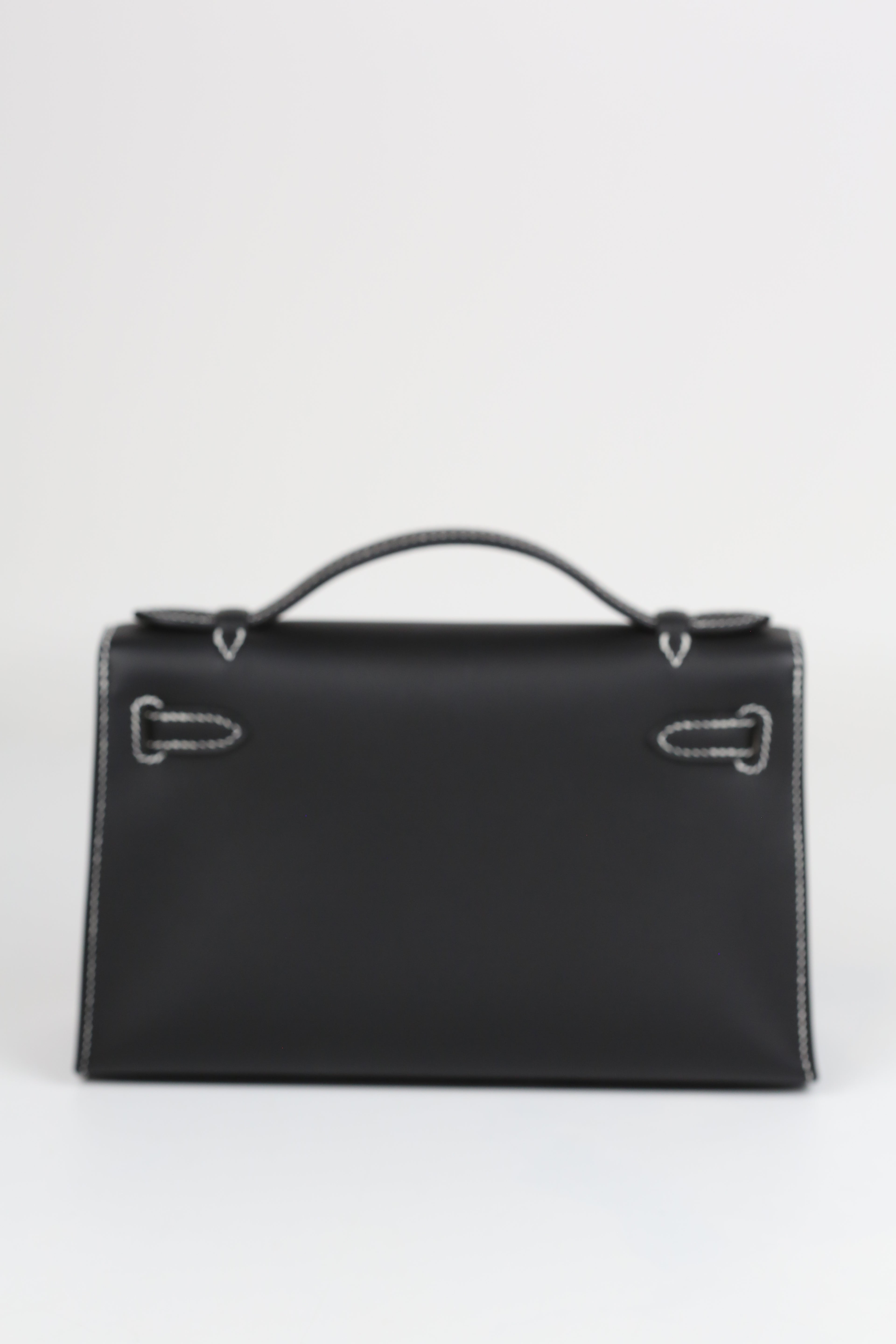 HERMÈS Kelly Pochette Black Silver