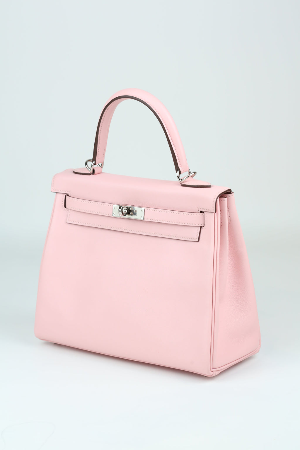 HERMÈS Kelly 25 Rose Sakura Silver