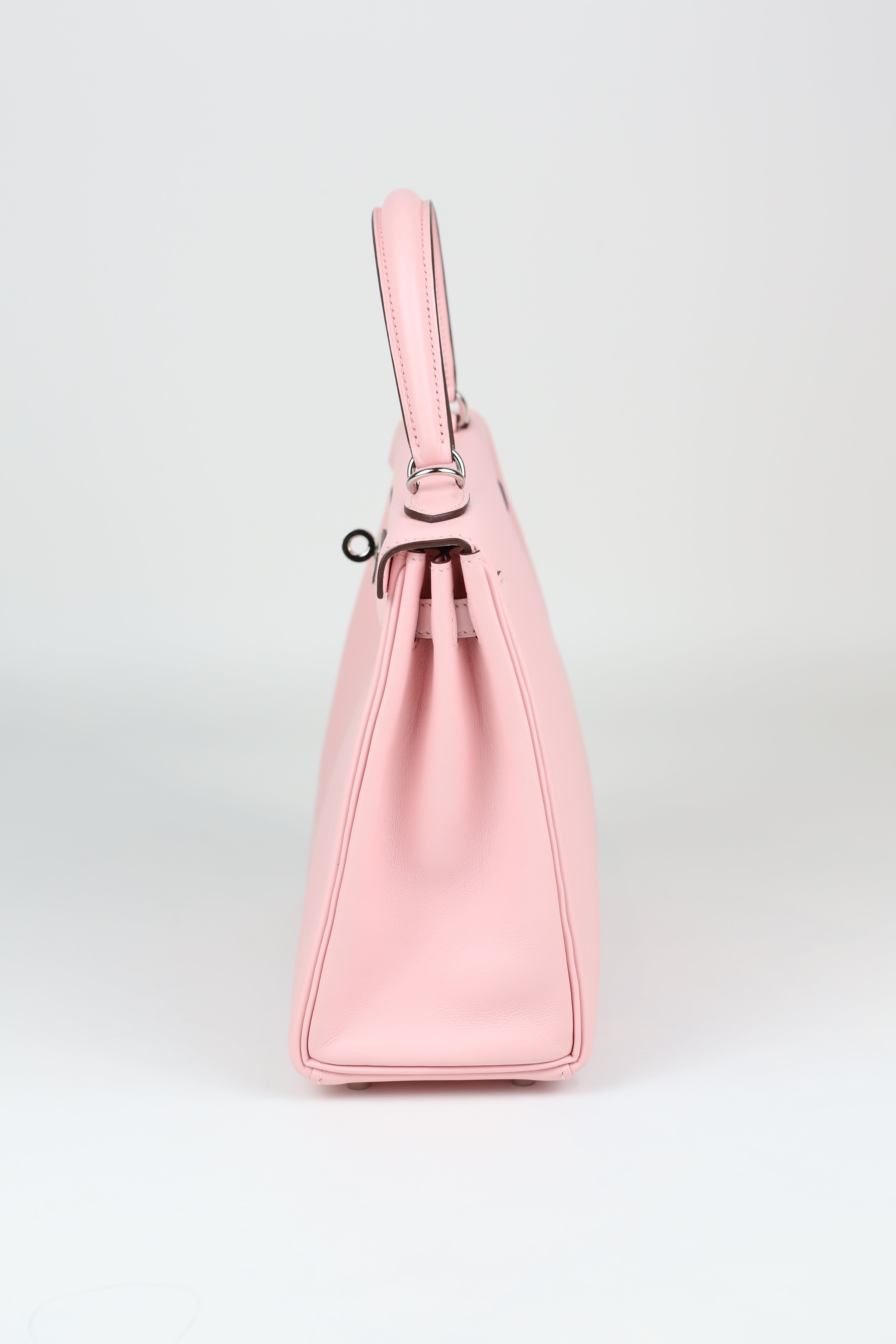 HERMÈS Kelly 25 Rose Sakura Silver