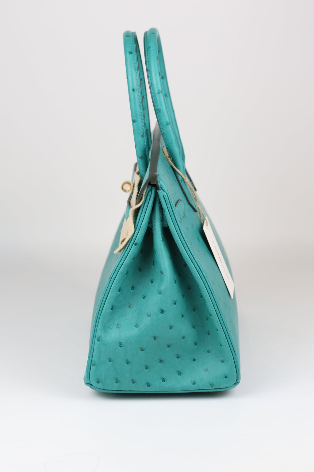 HERMÈS Birkin 30 Ostrich Vert Verone Gold