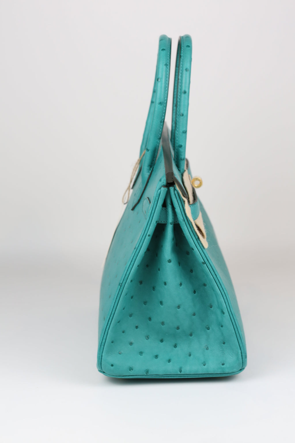HERMÈS Birkin 30 Ostrich Vert Verone Gold