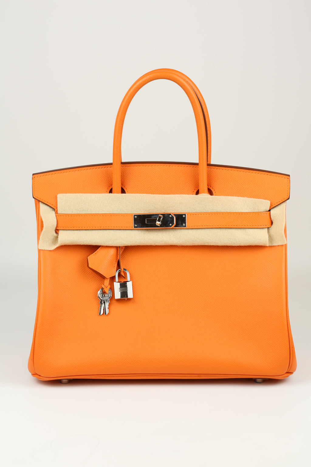 HERMÈS Birkin 30 Orange Silver