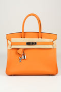 HERMÈS Birkin 30 Orange Silver