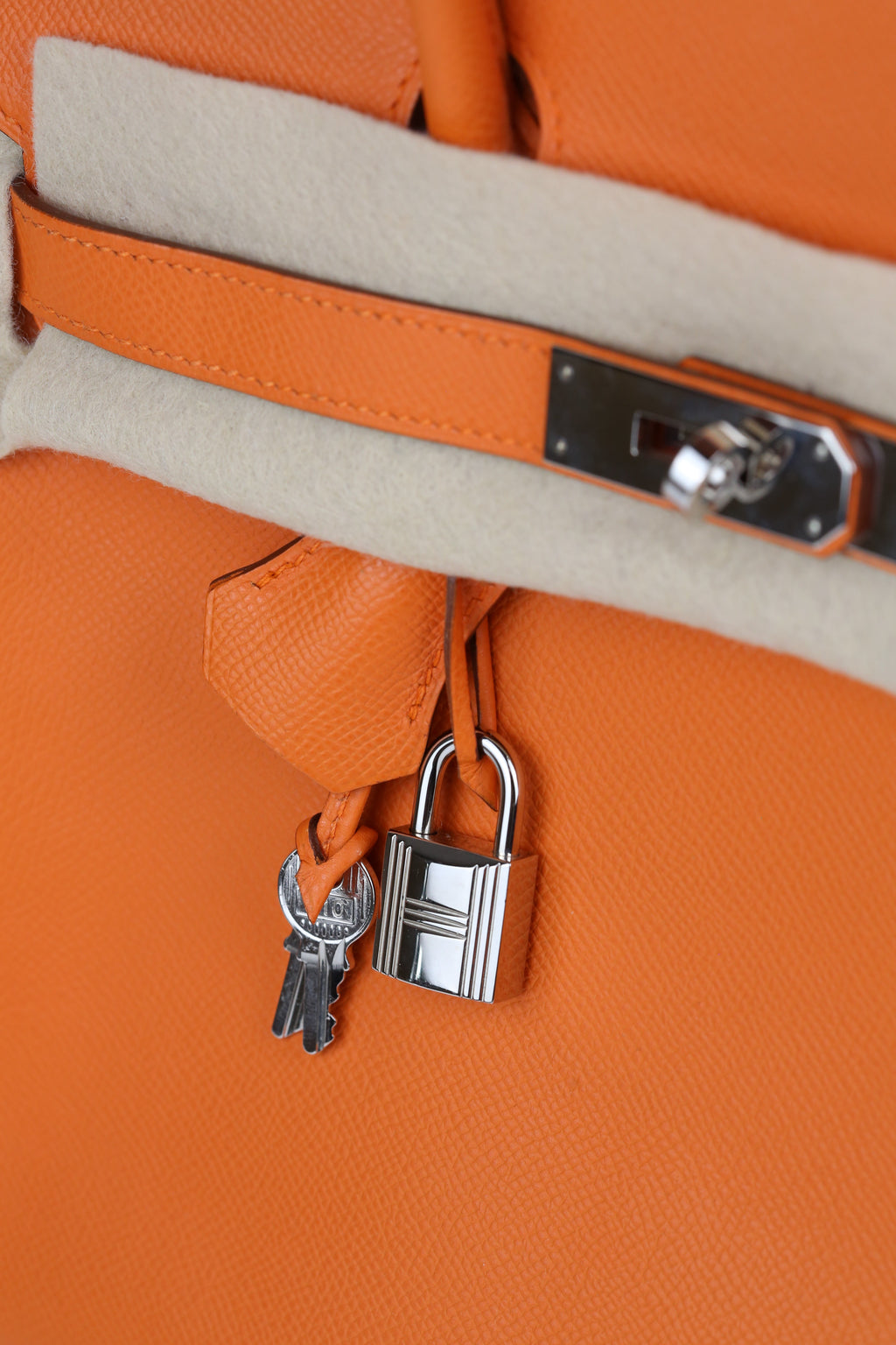 HERMÈS Birkin 30 Orange Silver