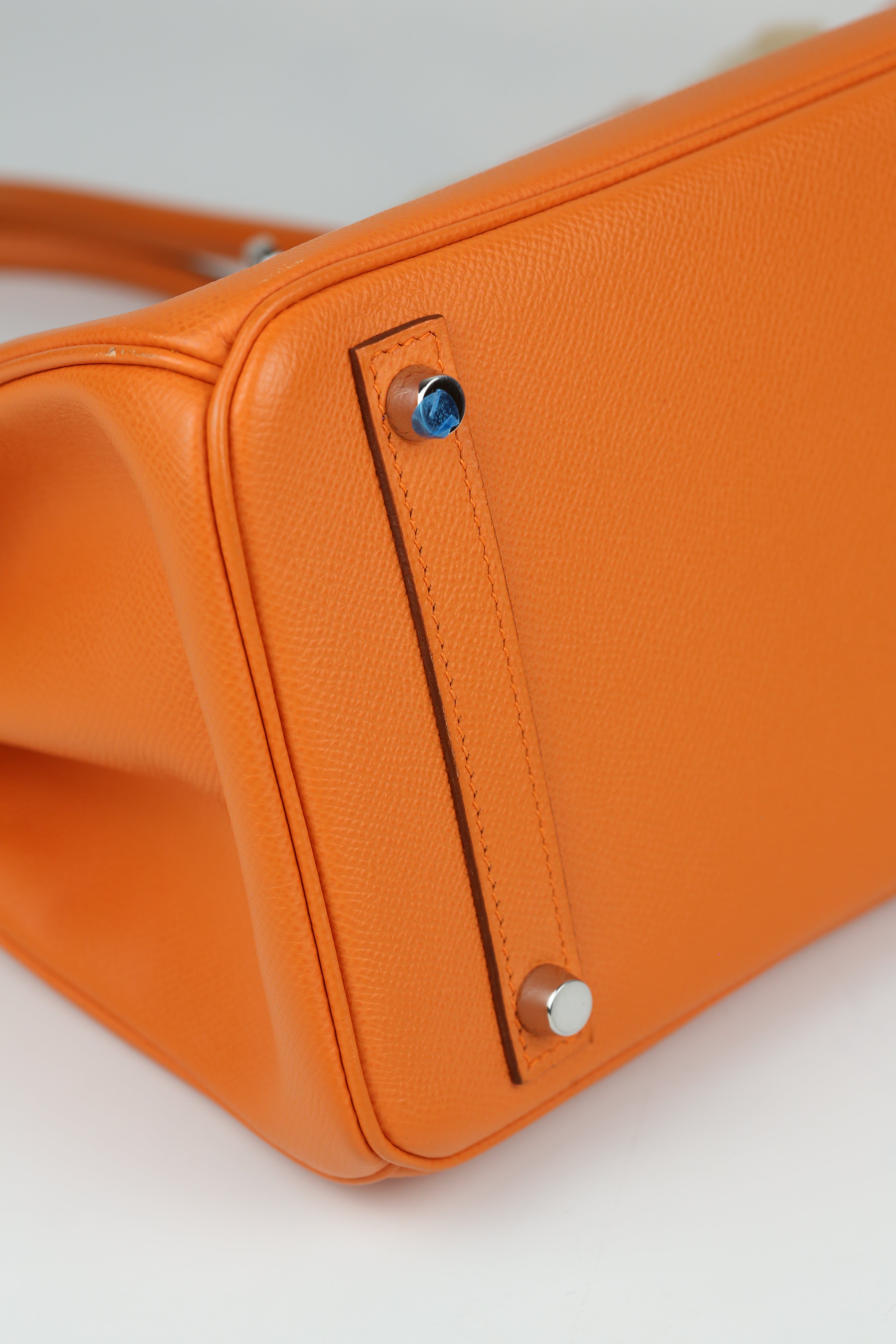 HERMÈS Birkin 30 Orange Silver