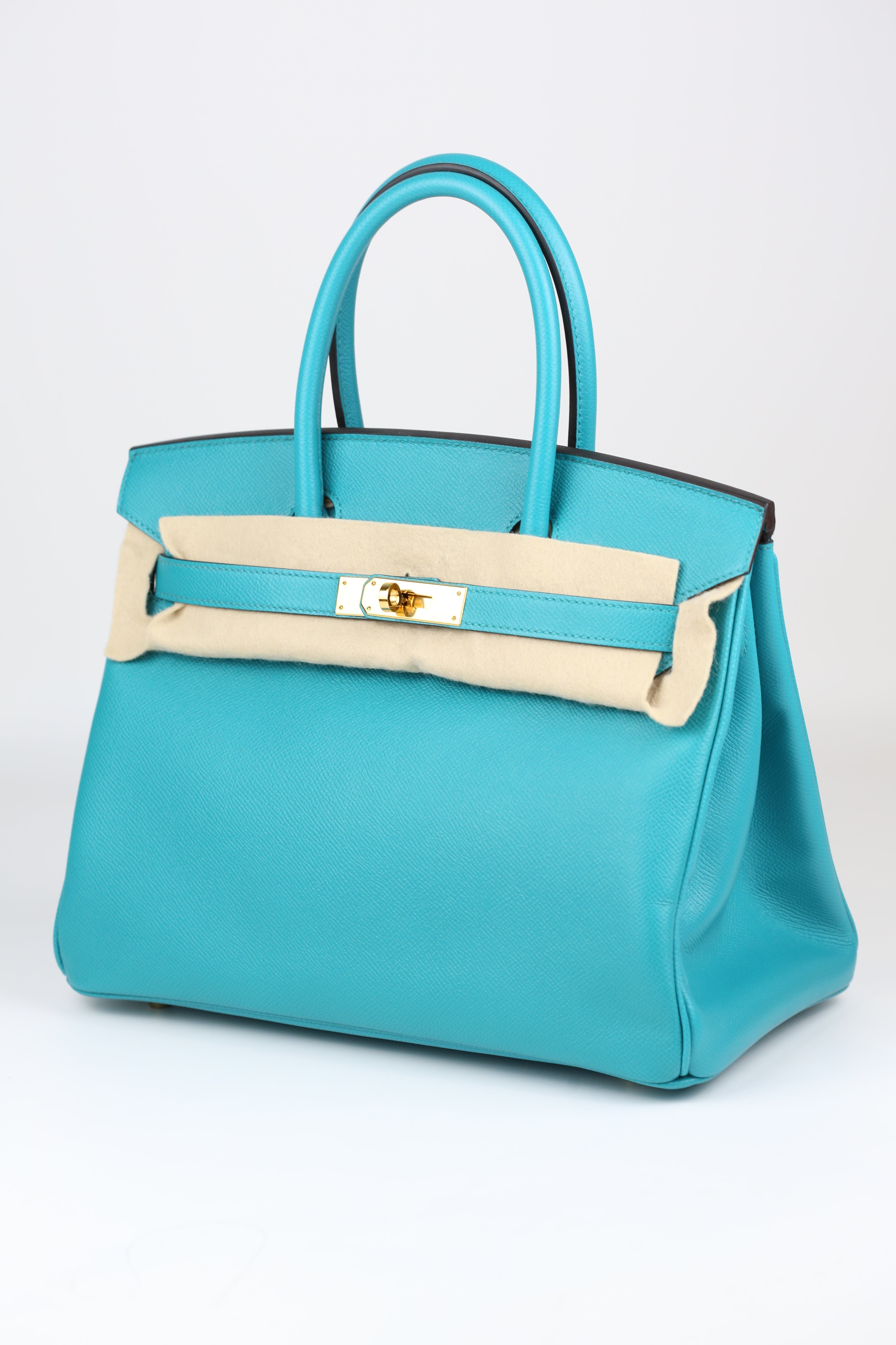 HERMÈS Birkin Bleu Paon  Gold