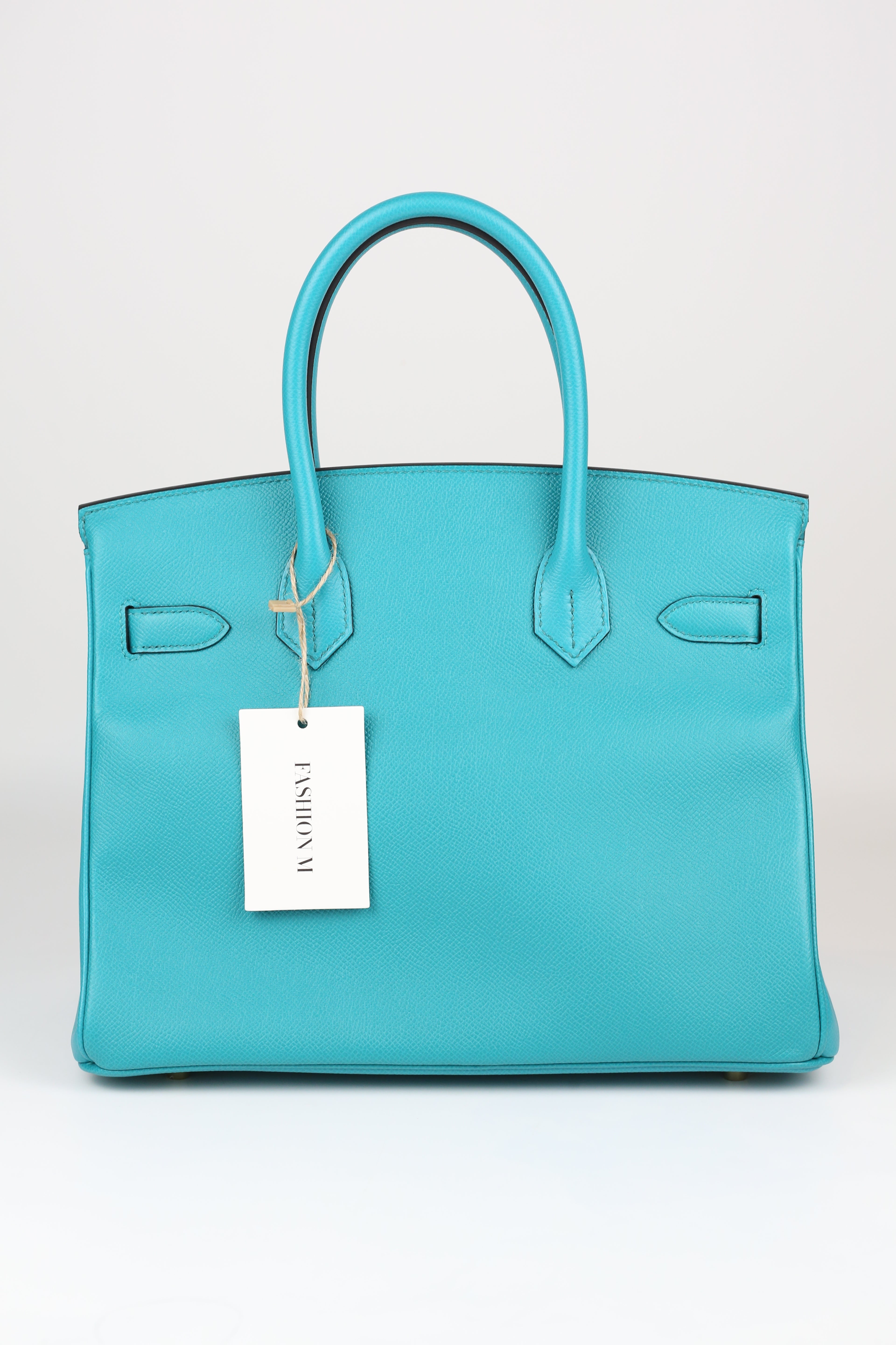 HERMÈS Birkin Bleu Paon  Gold