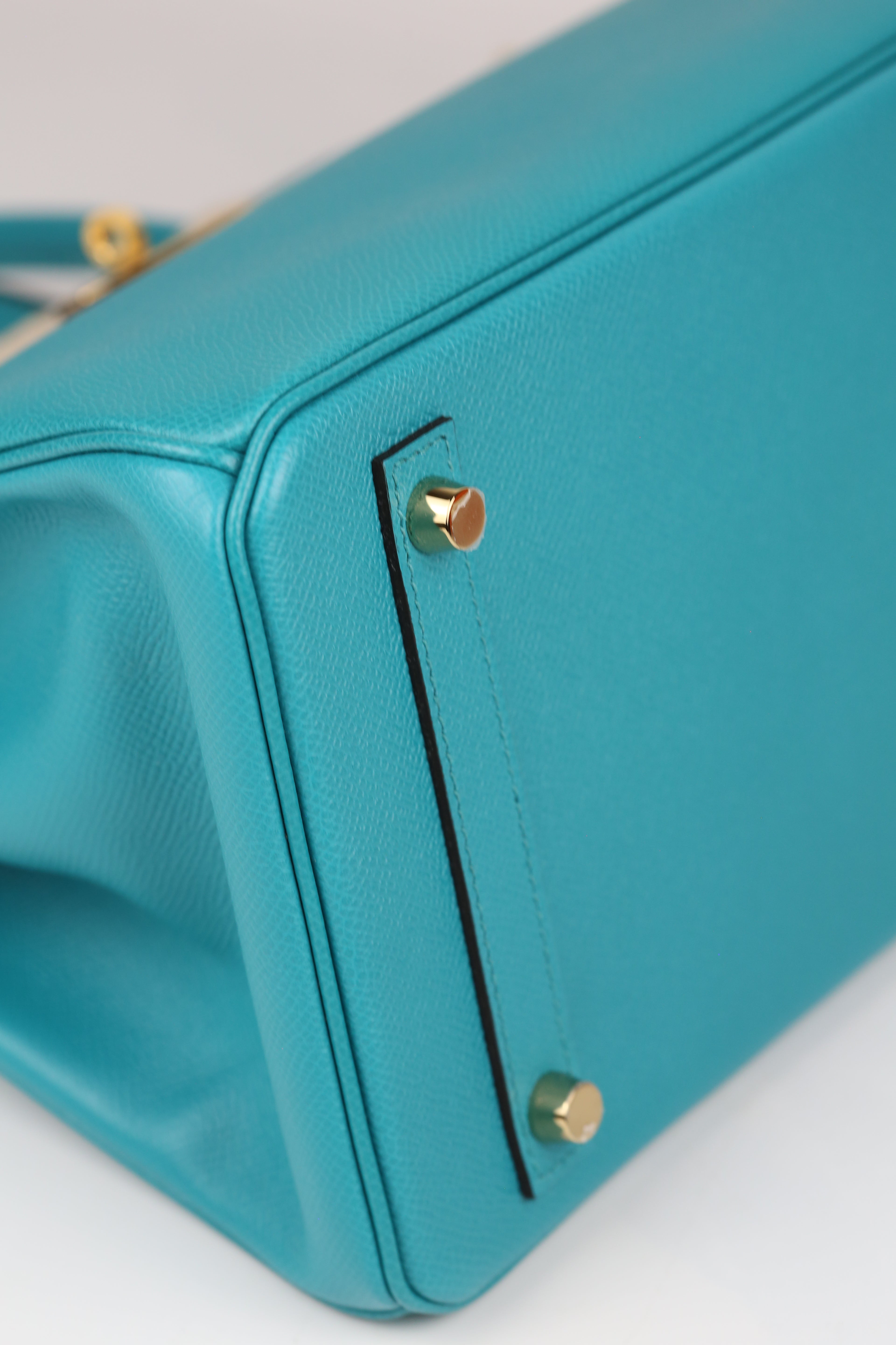 HERMÈS Birkin Bleu Paon  Gold