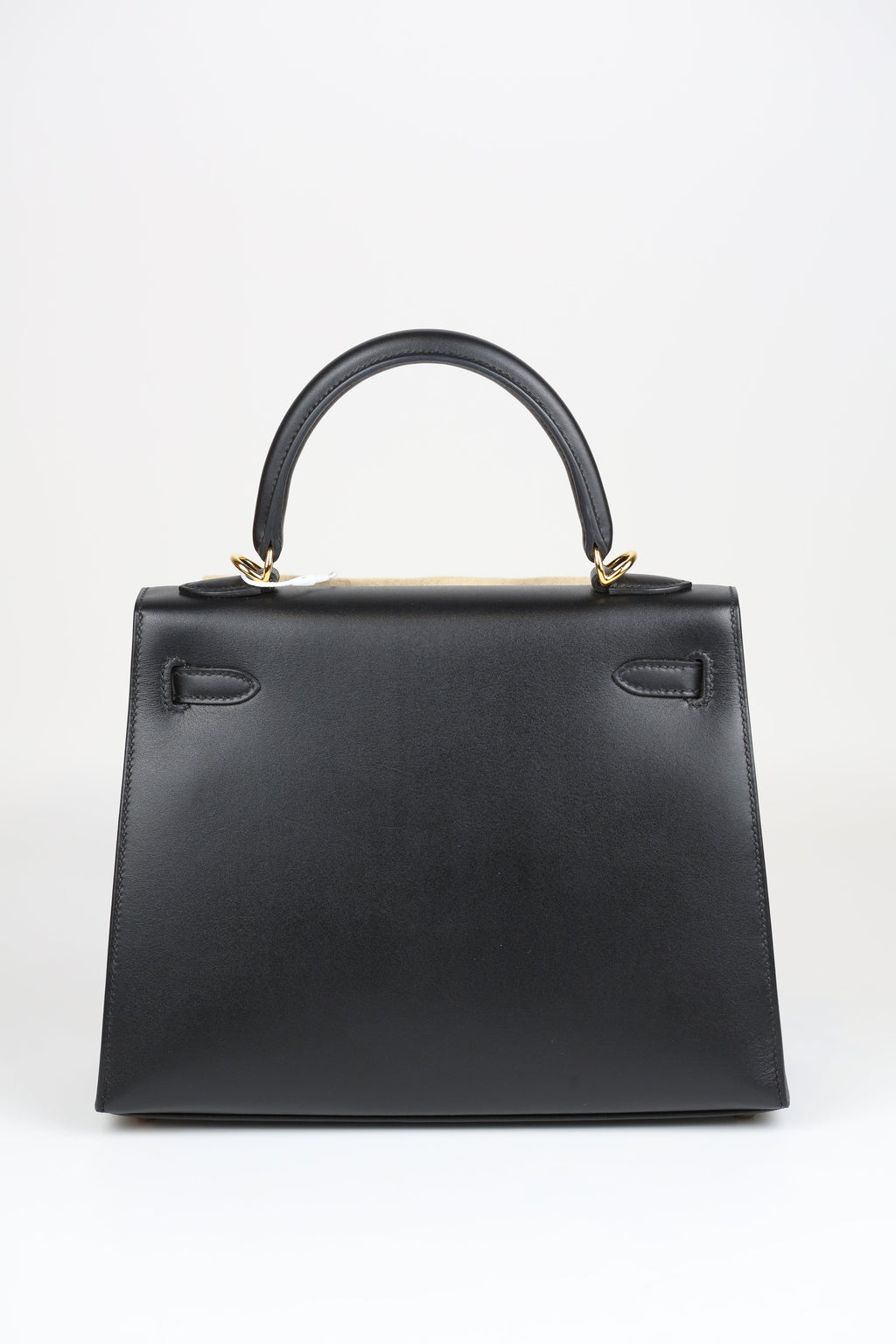 HERMÈS Kelly 25 Noir Gold Tadelakt