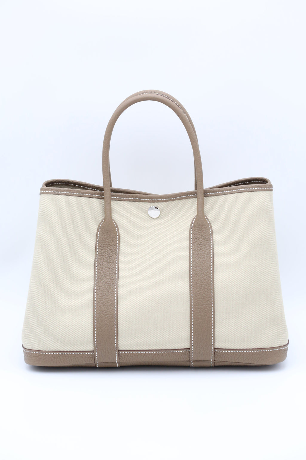HERMÈS Garden 30 Etoupe Canvas