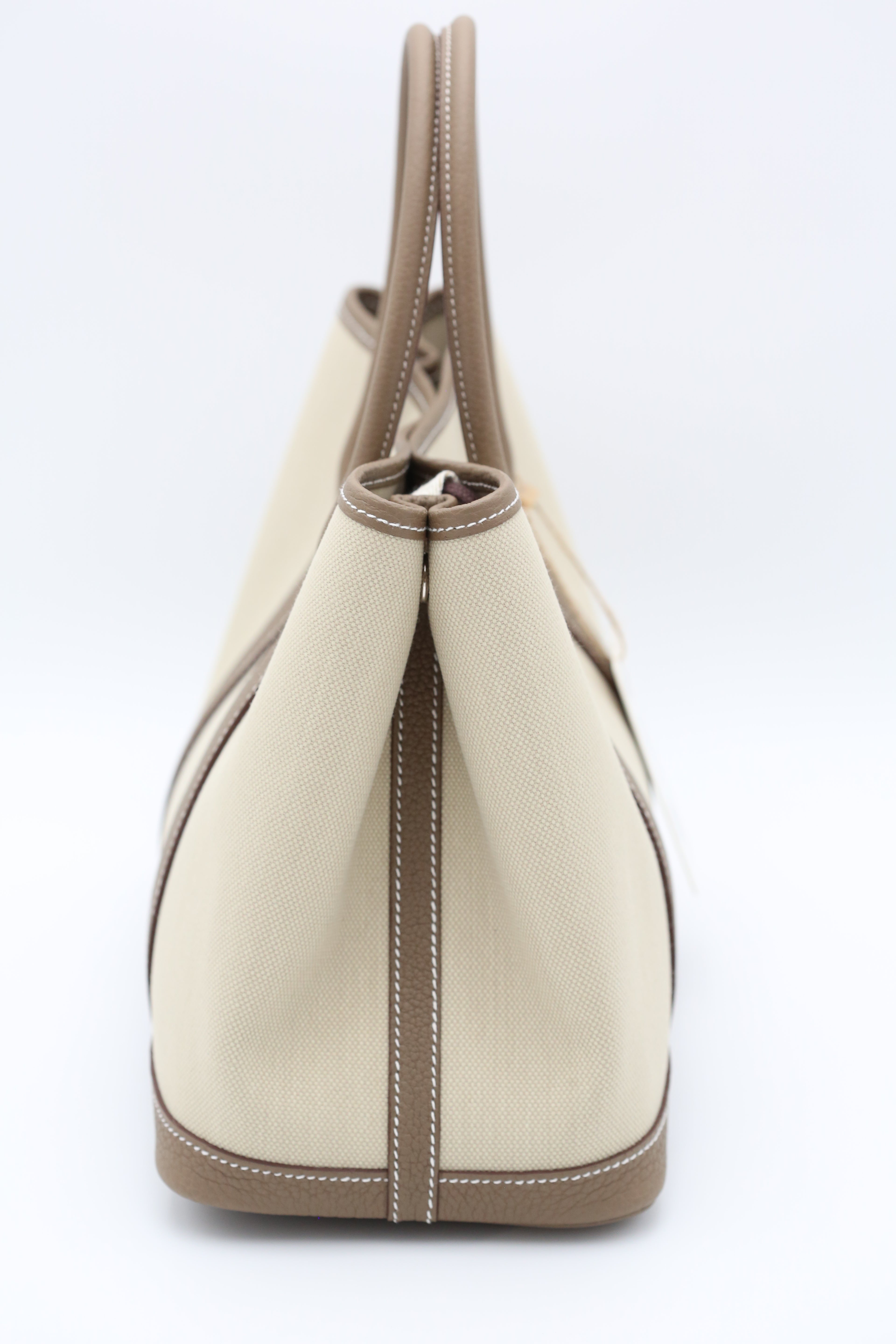 HERMÈS Garden 30 Etoupe Canvas
