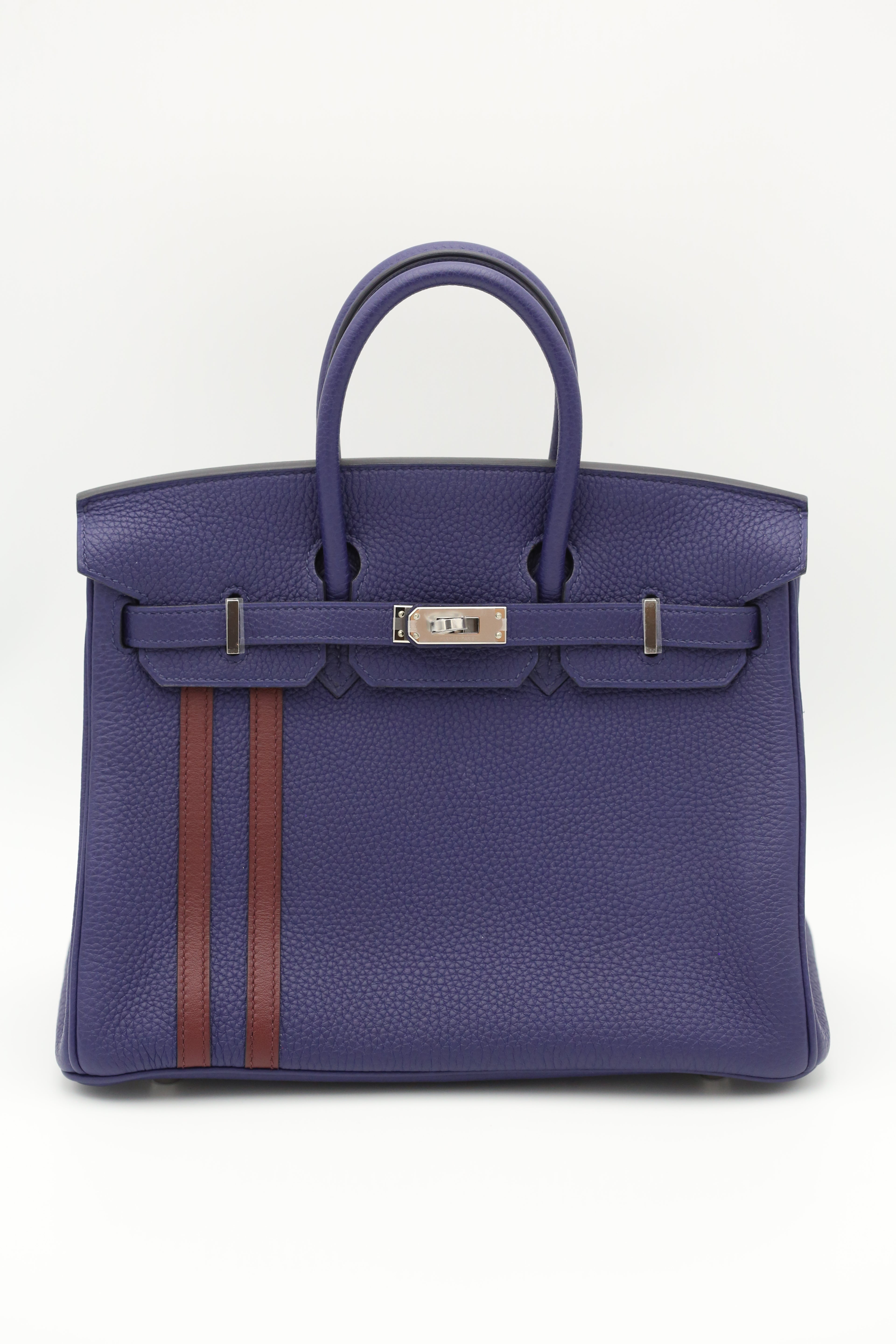 HERMÈS Birkin 25  Officer Silver Togo