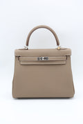 HERMÈS Kelly 25 Etoupe Silver
