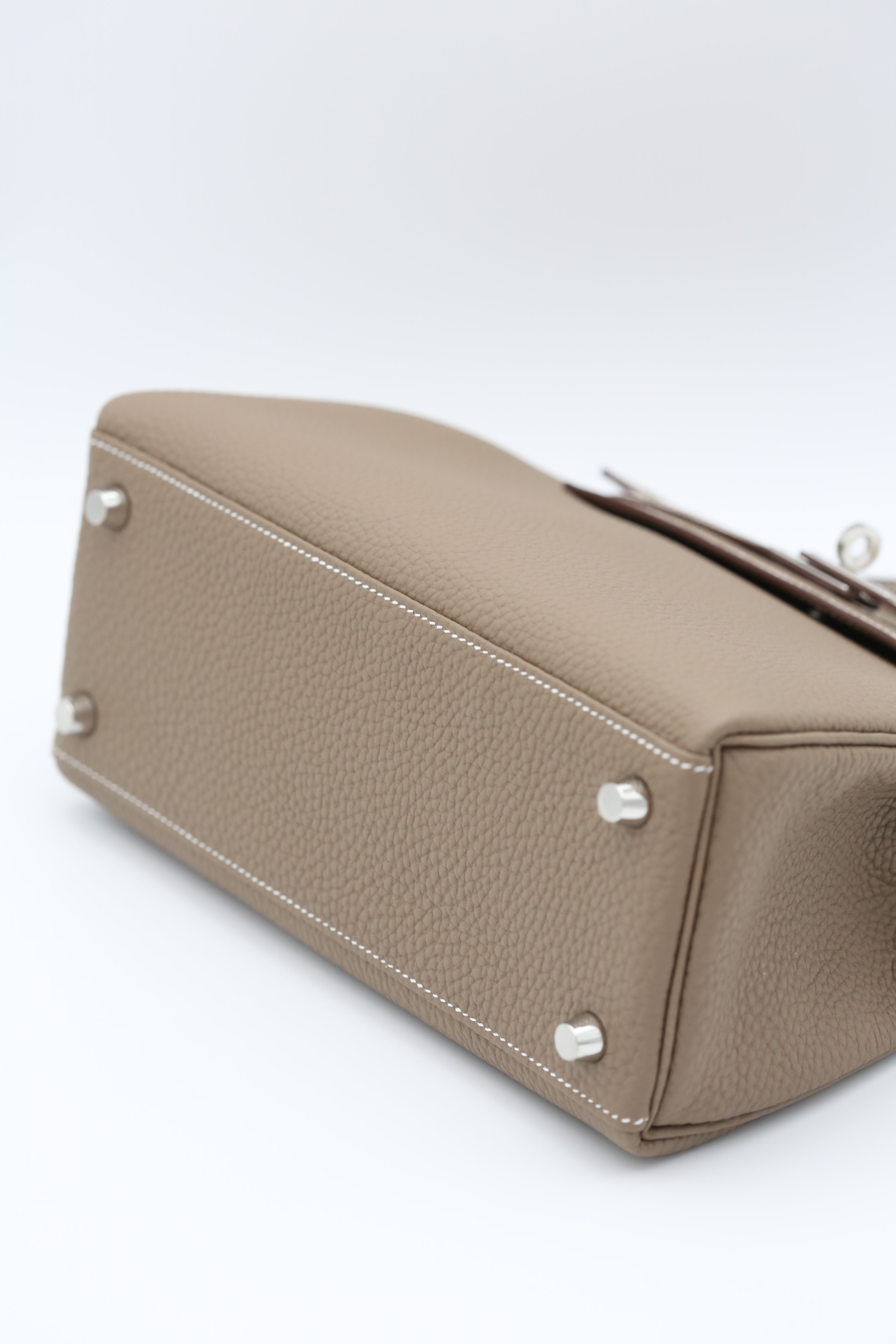 HERMÈS Kelly 25 Etoupe Silver