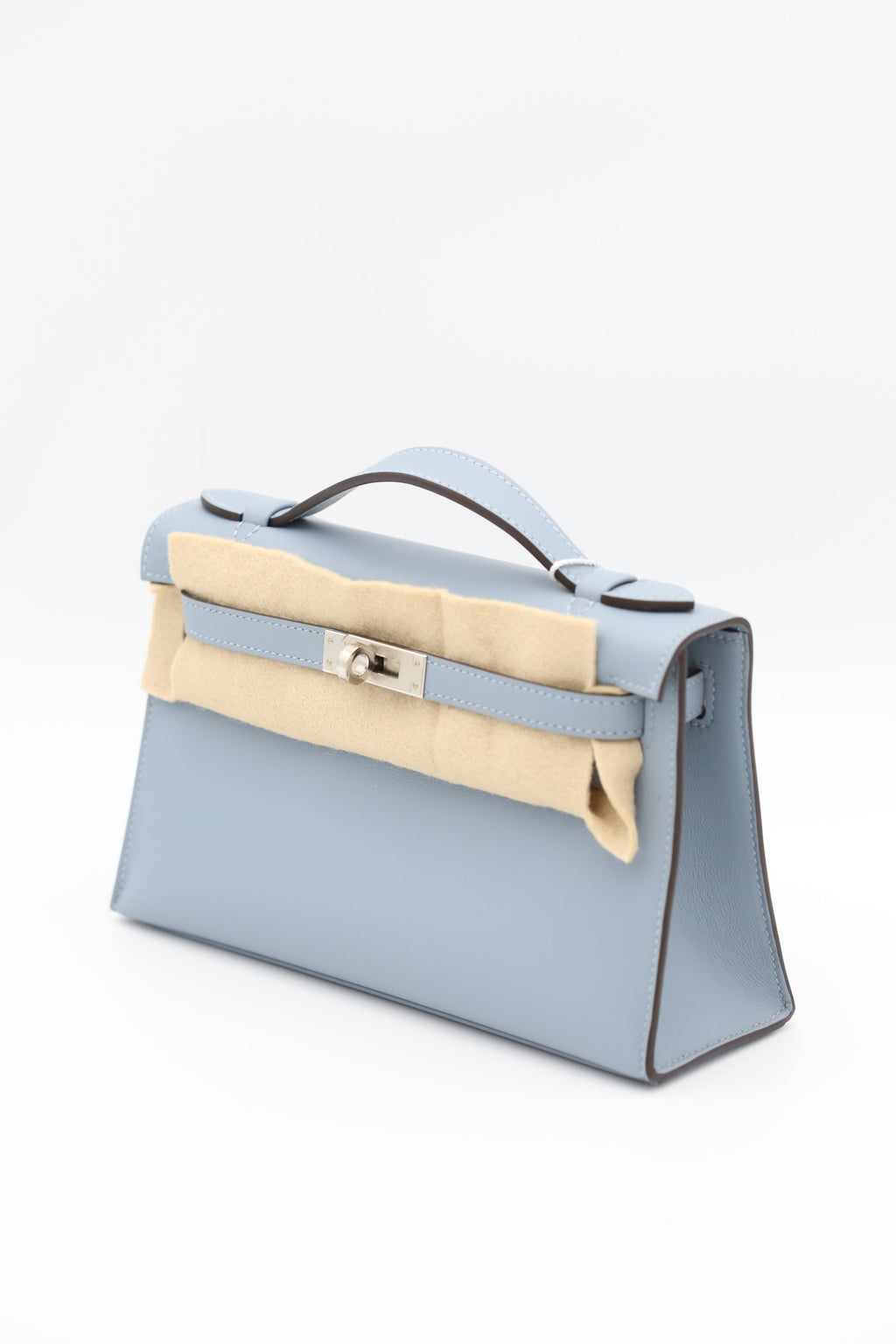 HERMÈS Mini Kelly Pochette J7 Blue Lin