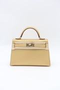 HERMÈS Mini Kelly 20 Chevre Metallic Gold with PBHW