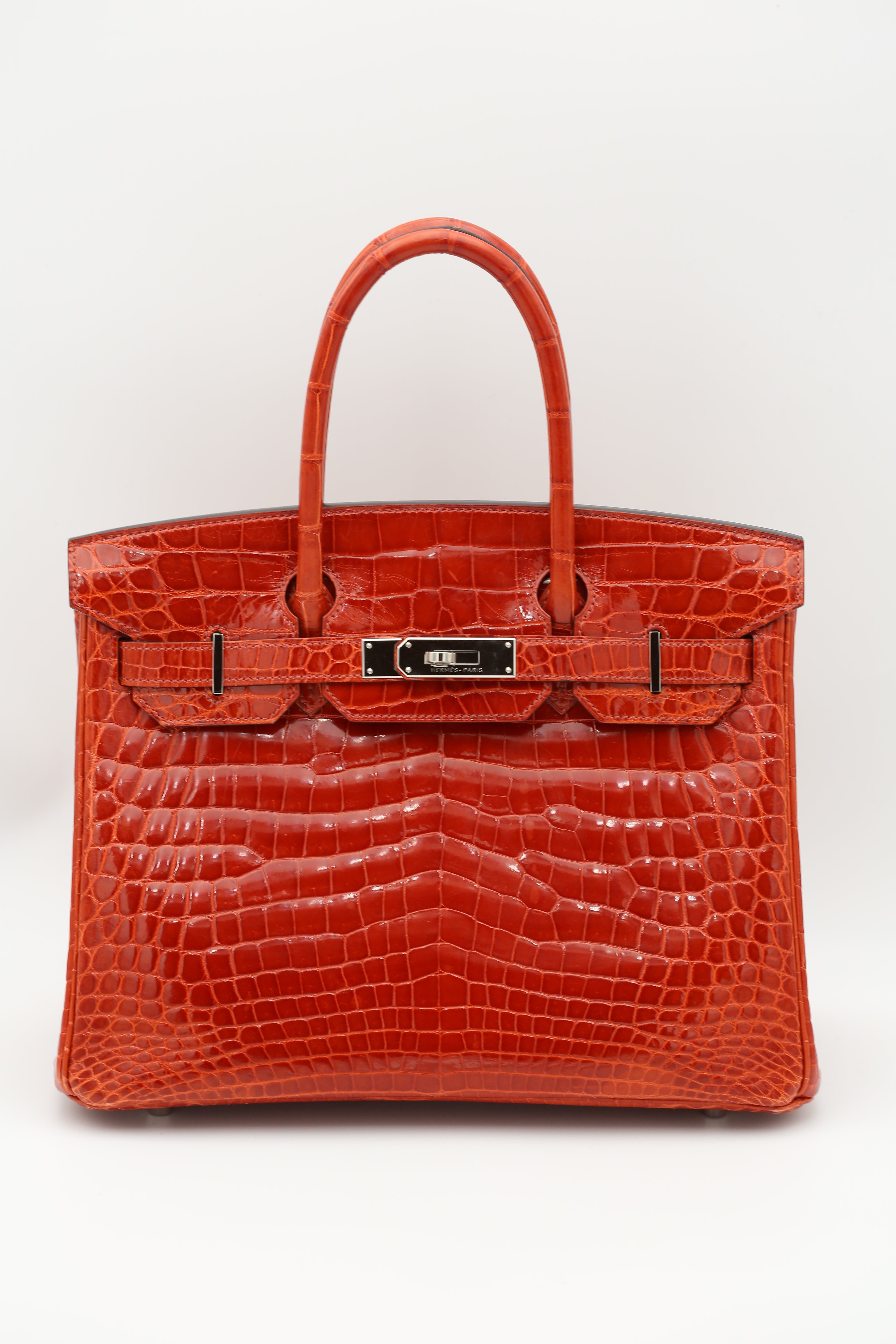 HERMÈS Birkin 30 Geranium Silver