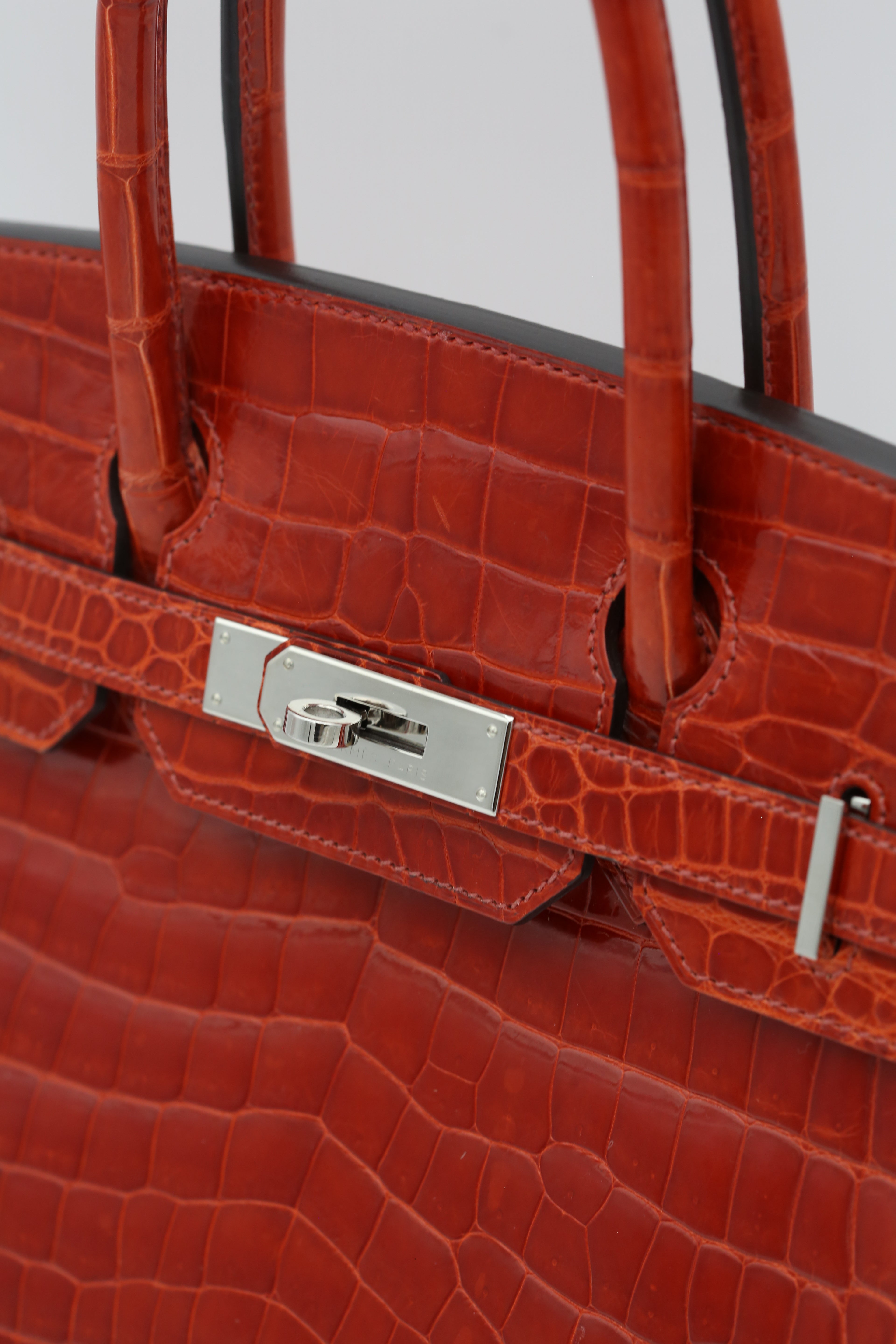 HERMÈS Birkin 30 Geranium Silver