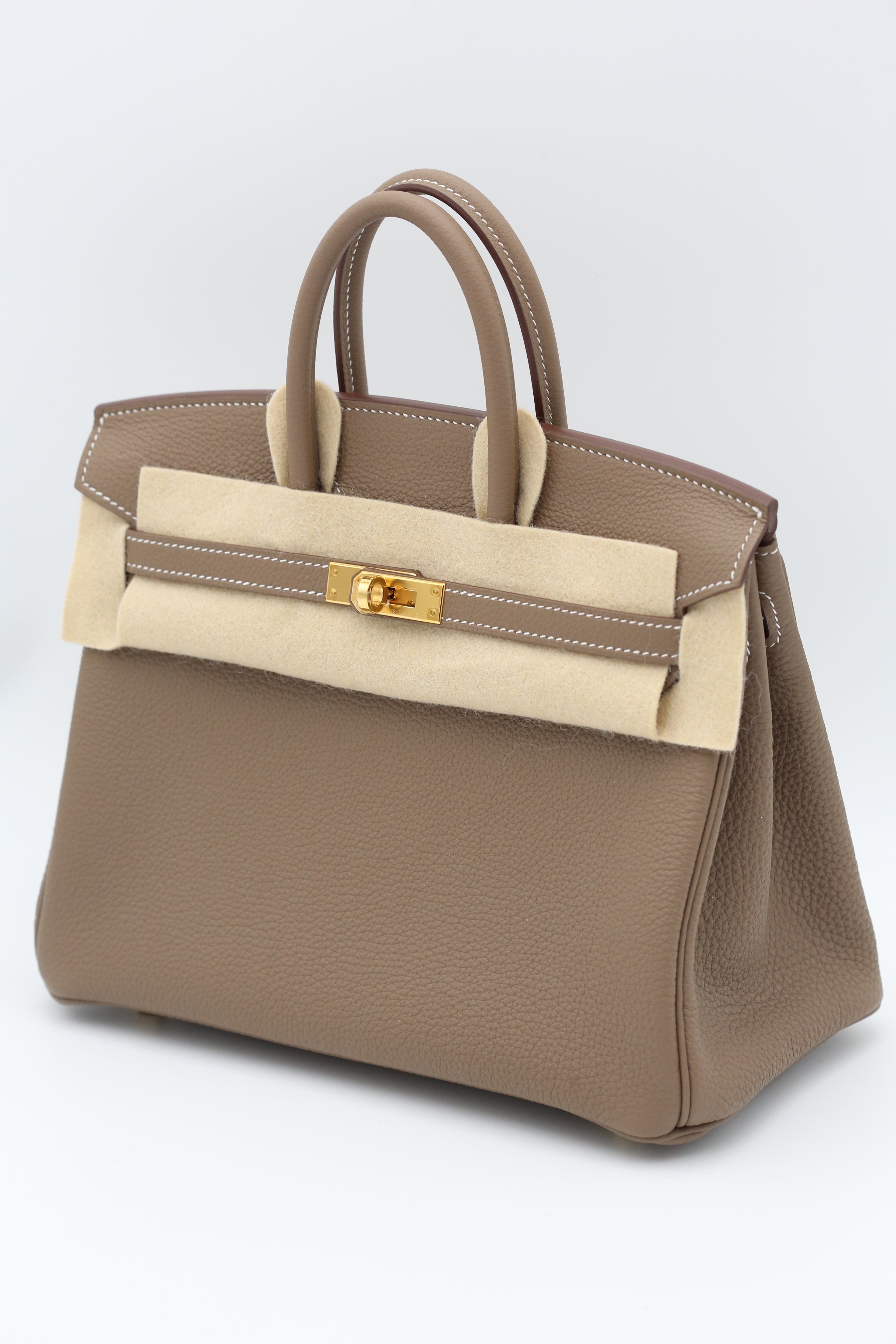 HERMÈS Birkin 25 Etoupe Gold