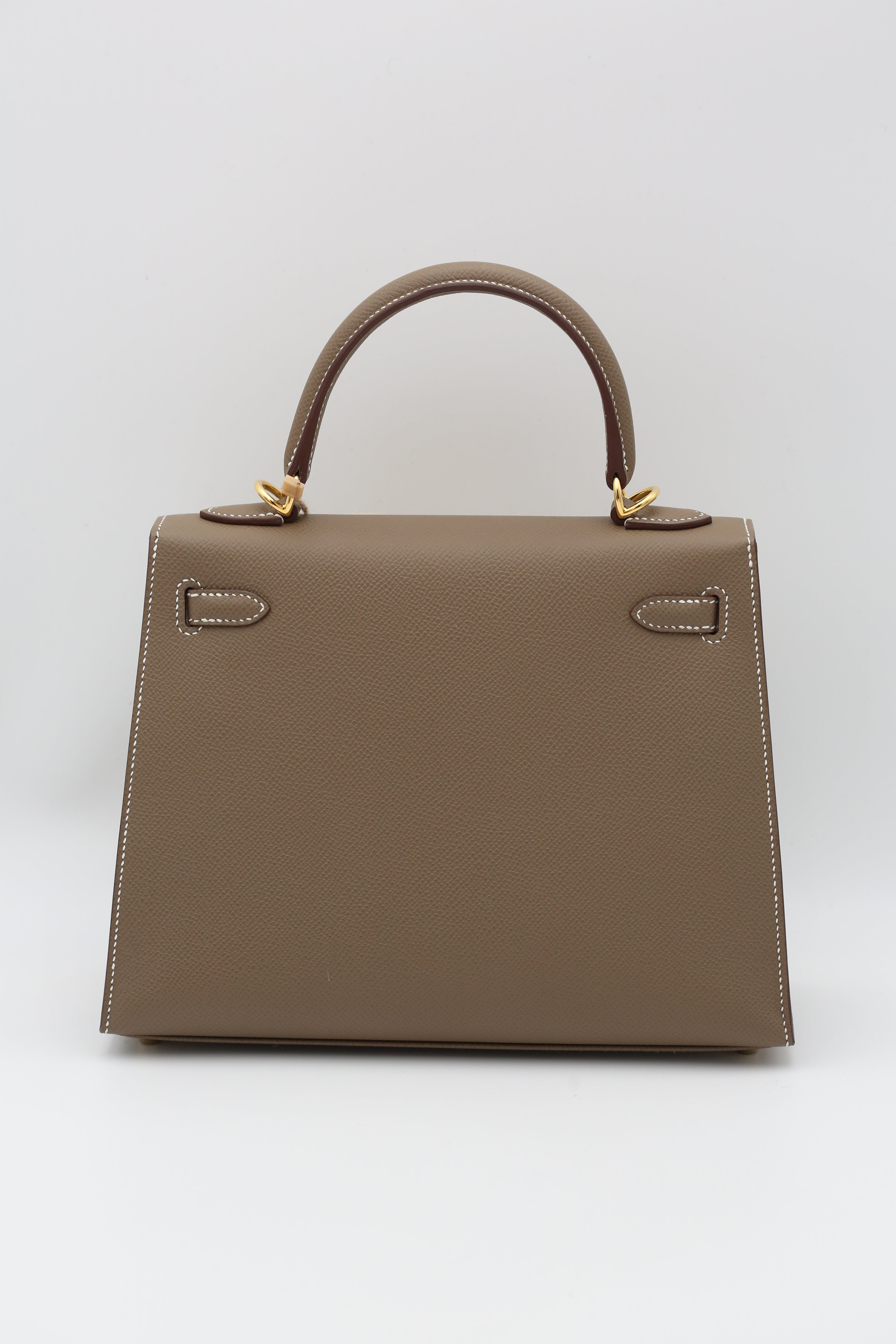 HERMÈS Kelly 25 Etoupe Gold