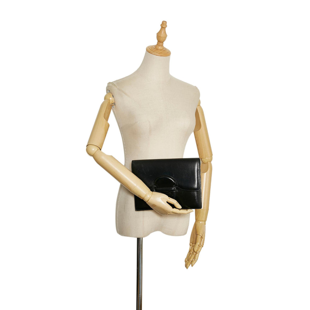 Hermes Box Calf Leather Clutch Bag (SHG-tVRJO2)