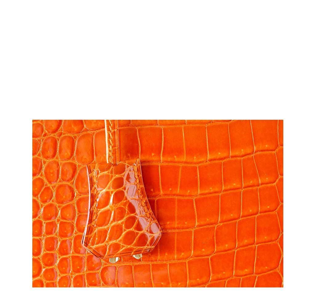 Hermès Kelly 32 Orange Crocodile Bag