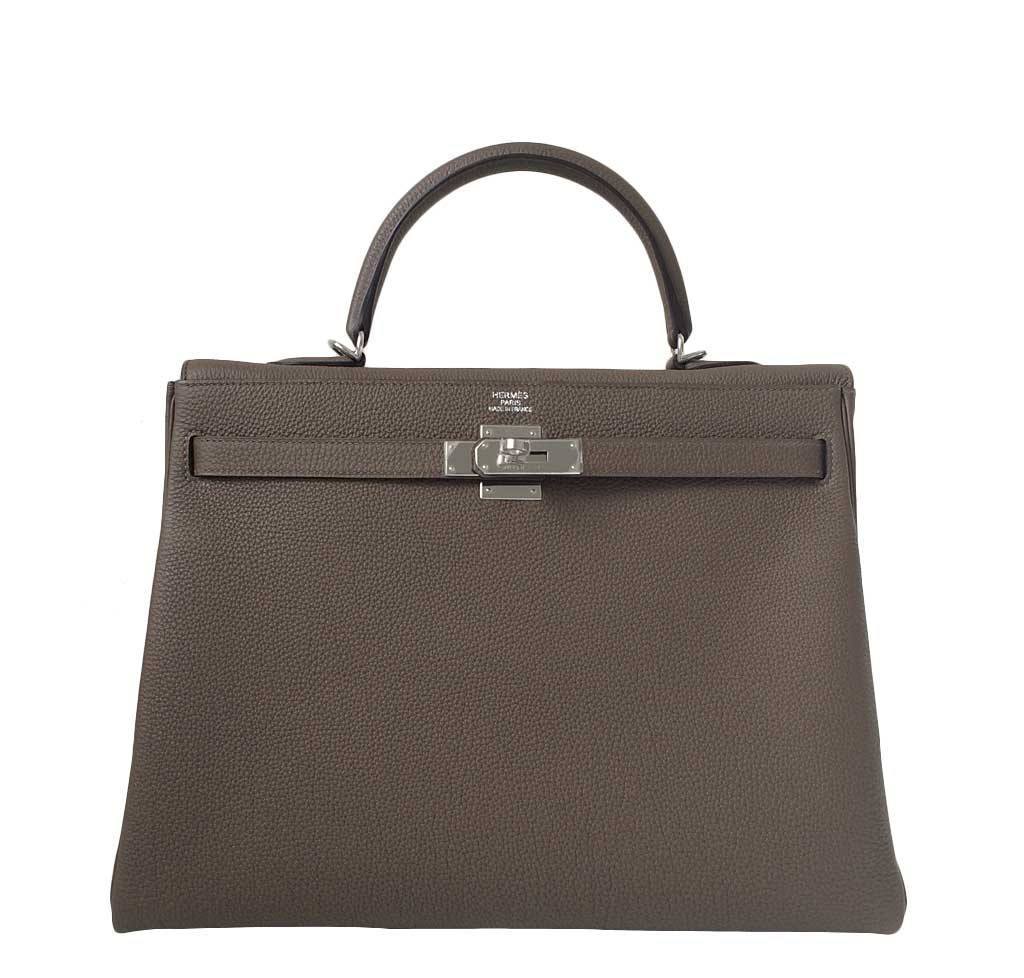 Hermès Kelly 35 Taupe Bag PHW