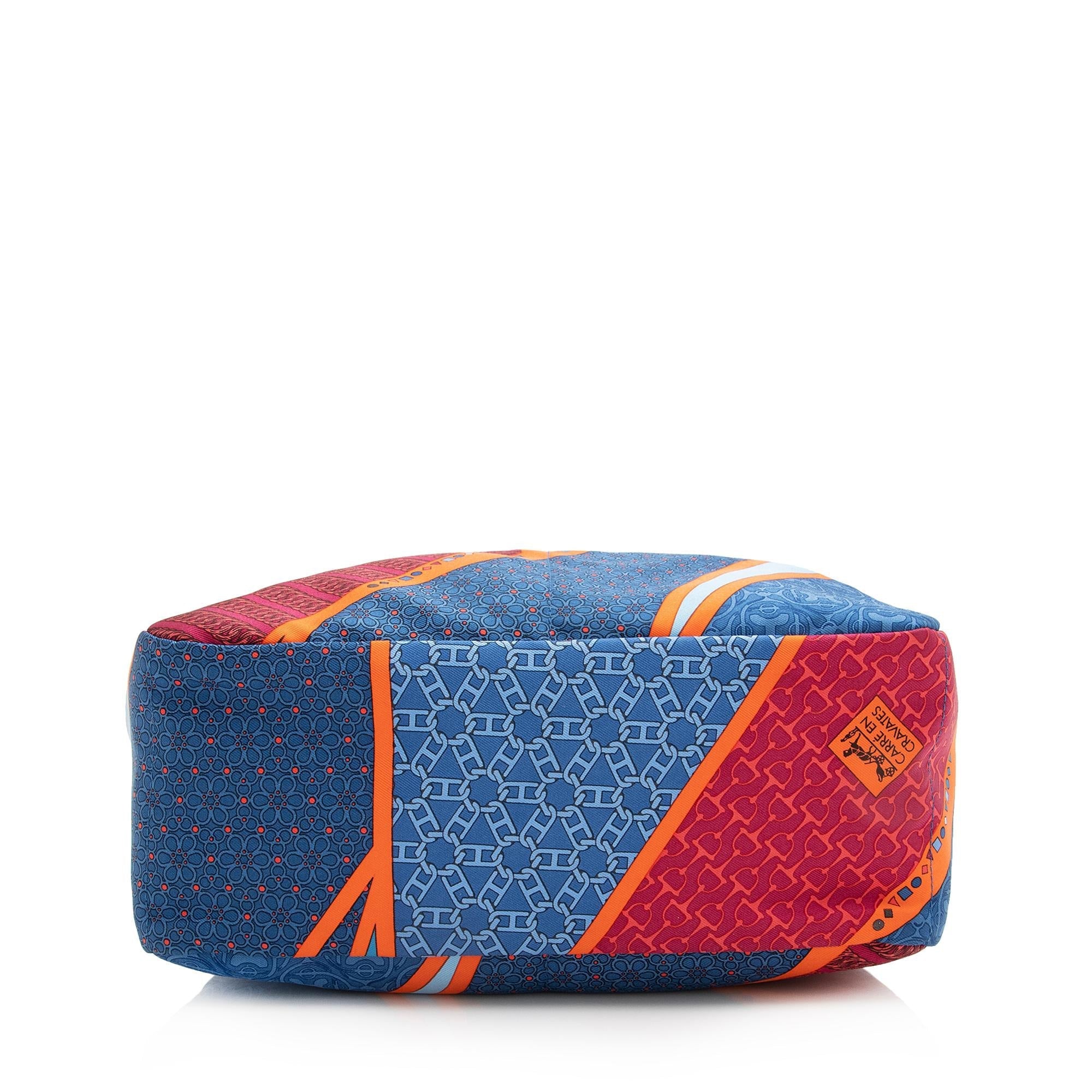 Hermes Silk Carre en Cravates Fourbi 25 Insert Drawstring Pouch (SHF-22816)
