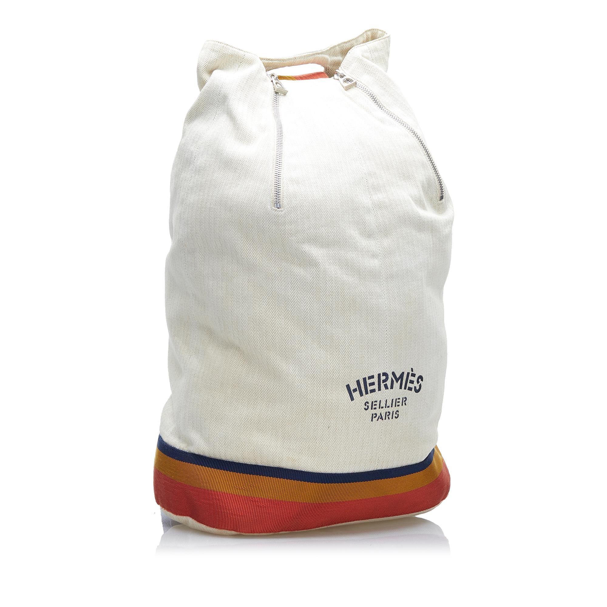 Hermes Toile Chevron Cavalier Sling Bag (SHG-Qhlu50)