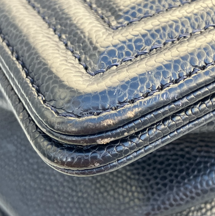 Boy Chanel 2018 Navy Caviar Skin Medium Shoulder Bag