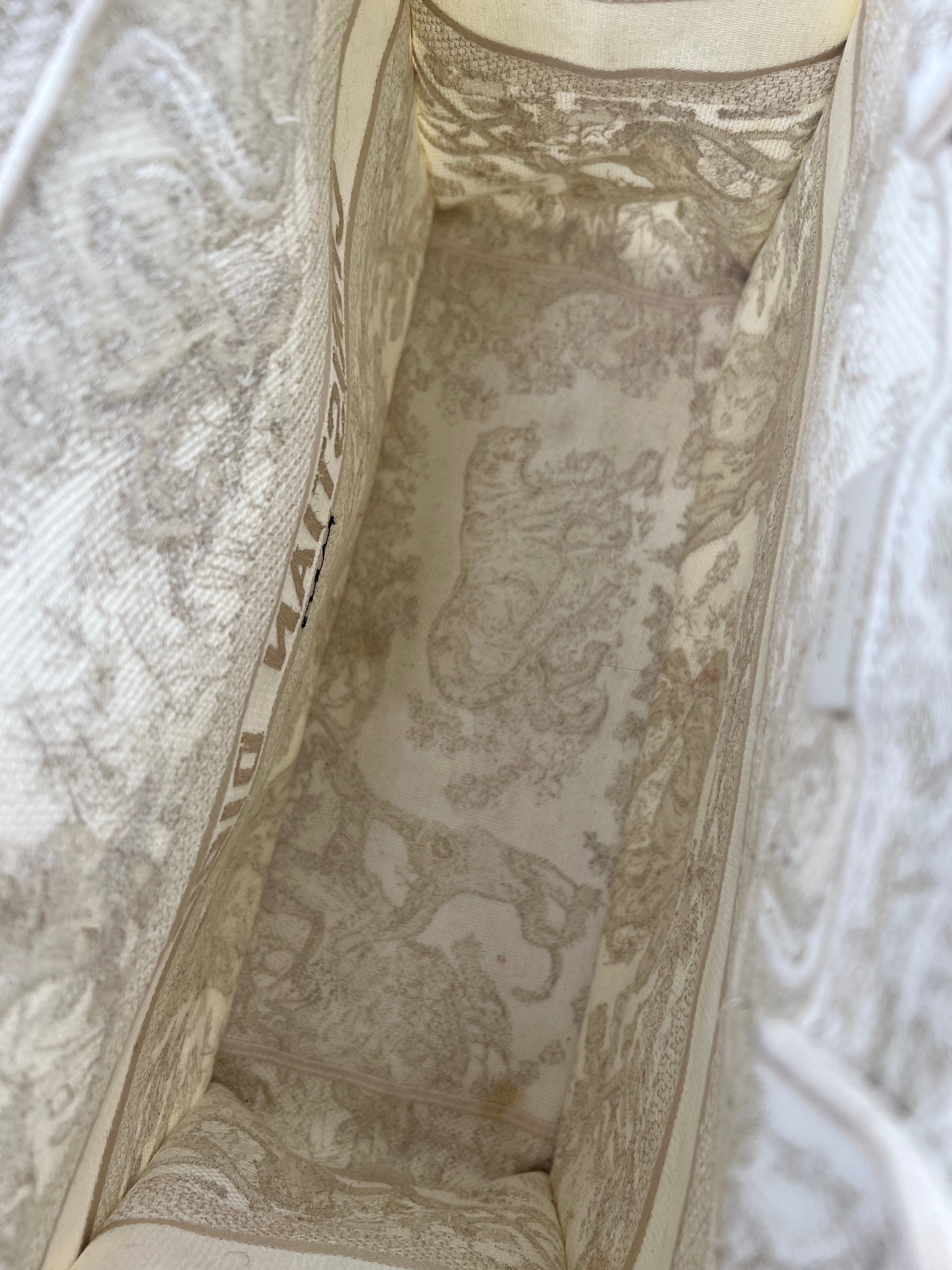 Christian Dior Cream and Gold Embroidered Large Book Tote Bag RRP £2,550