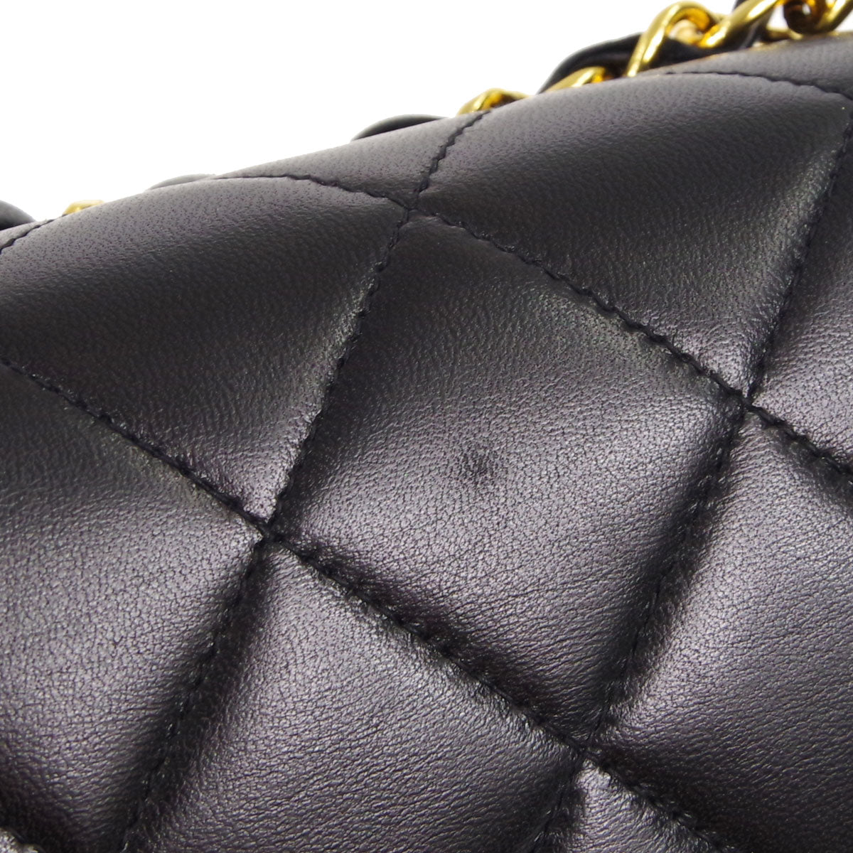 Chanel 1996-1997 Small Diana Chain Shoulder Bag Black Lambskin