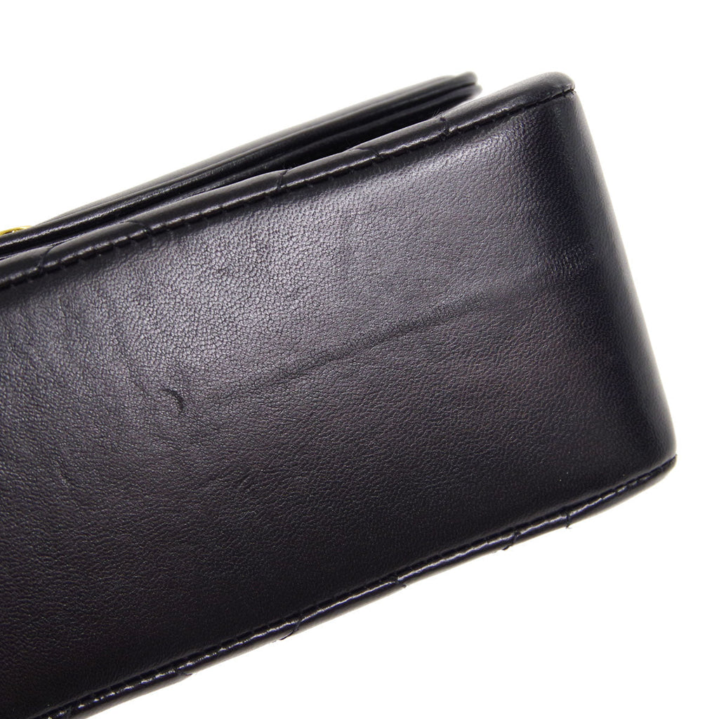 Chanel 1996-1997 Small Diana Chain Shoulder Bag Black Lambskin