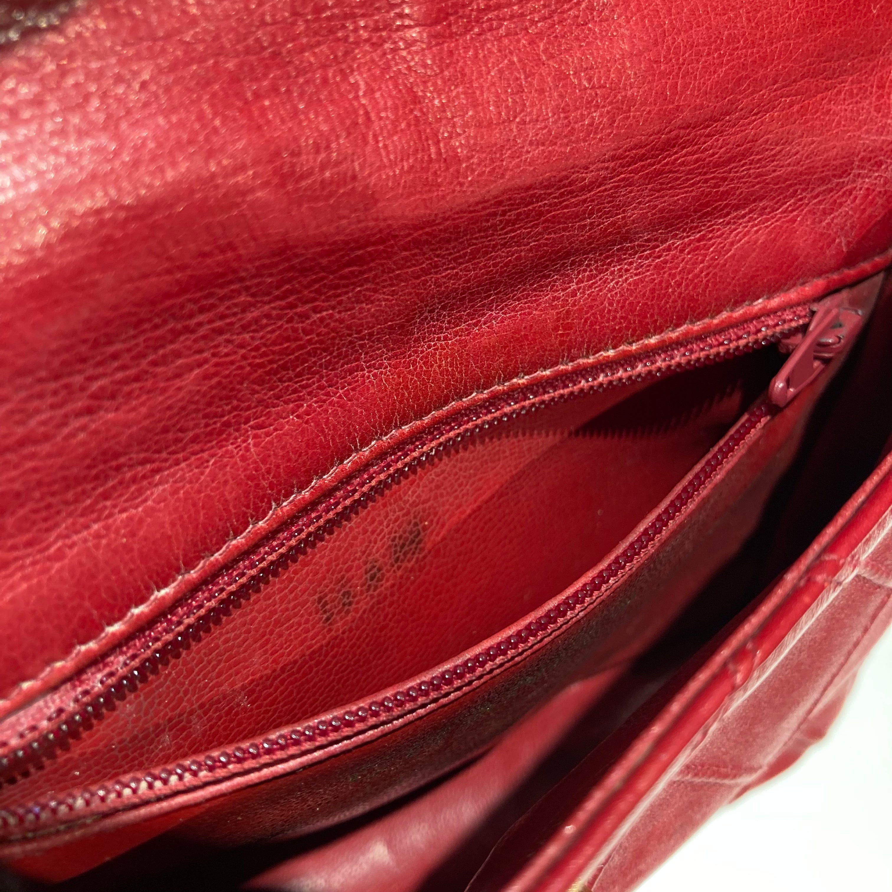 CHANEL 1980s Cosmoline Belt Bag Red Lambskin #70